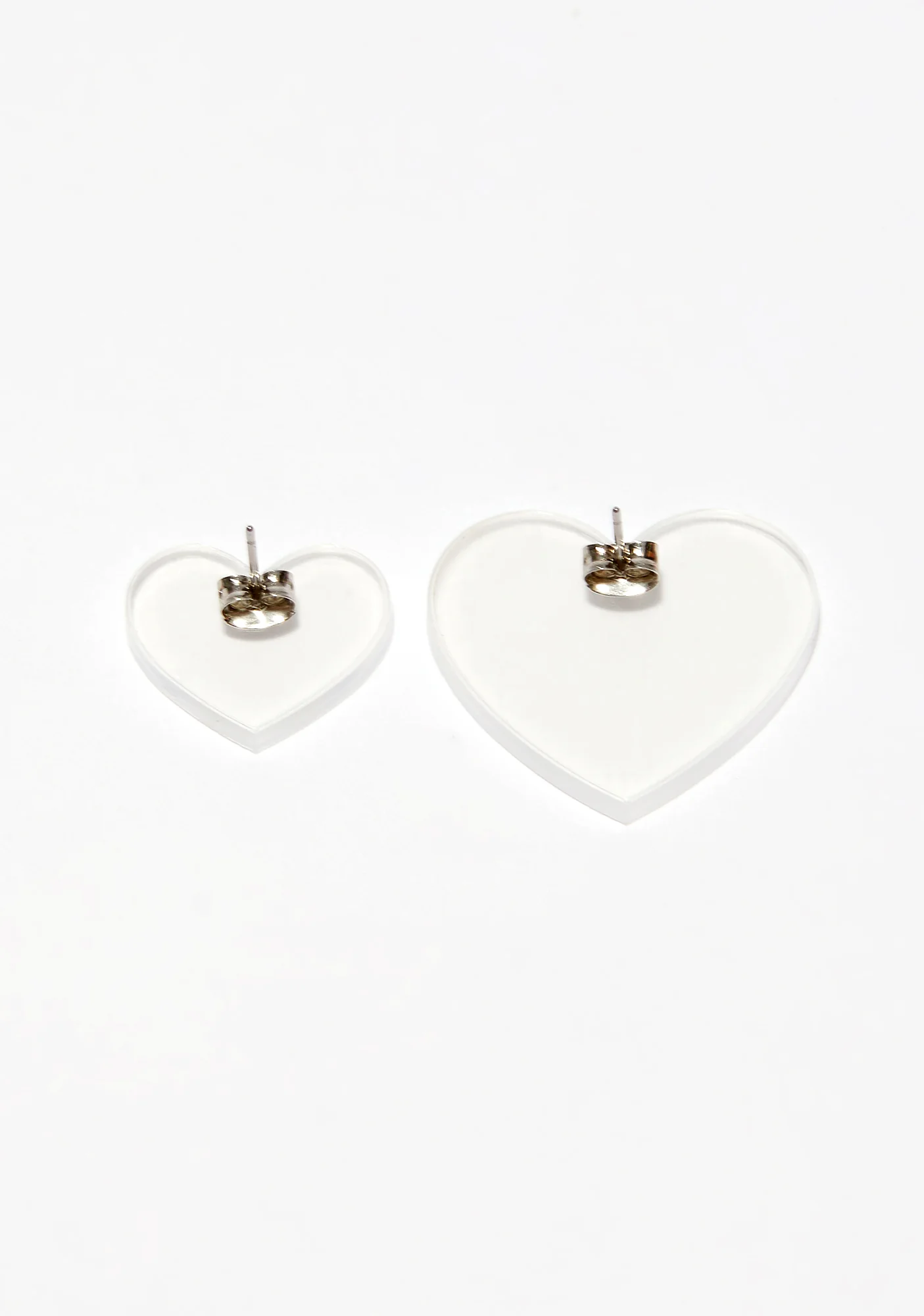 Clear Honeymoon Heart Earrings - Image 3