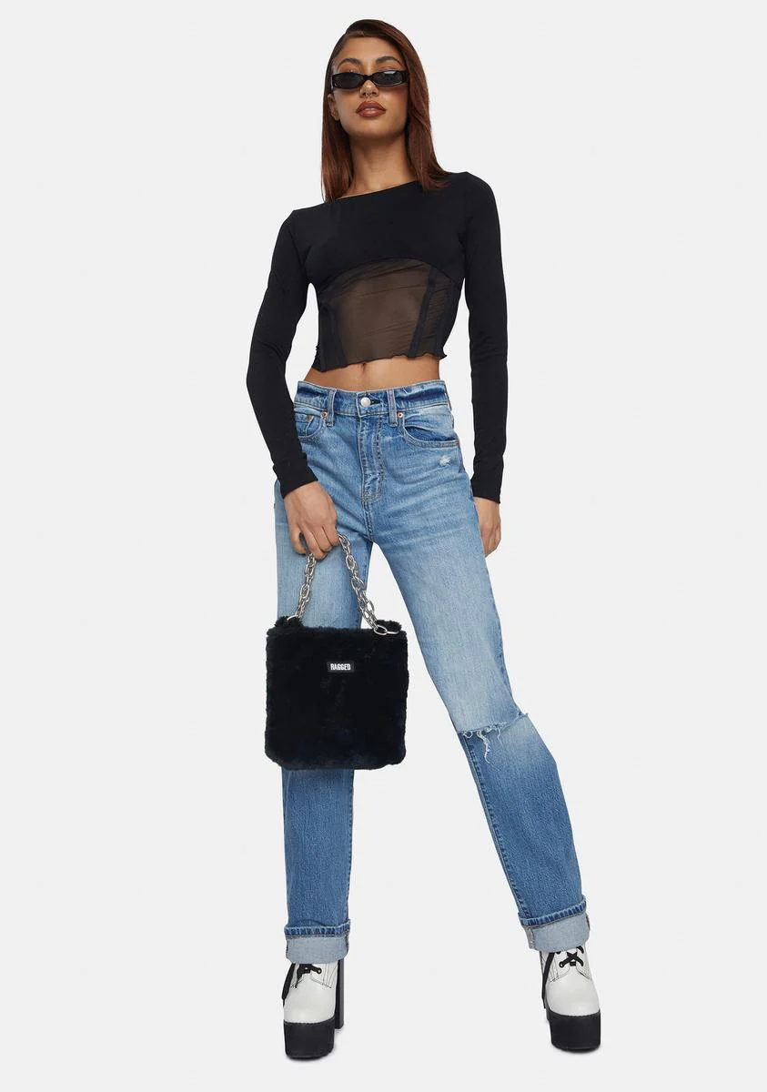 Clearly Seeing Double Long Sleeve Mesh Top - Image 3