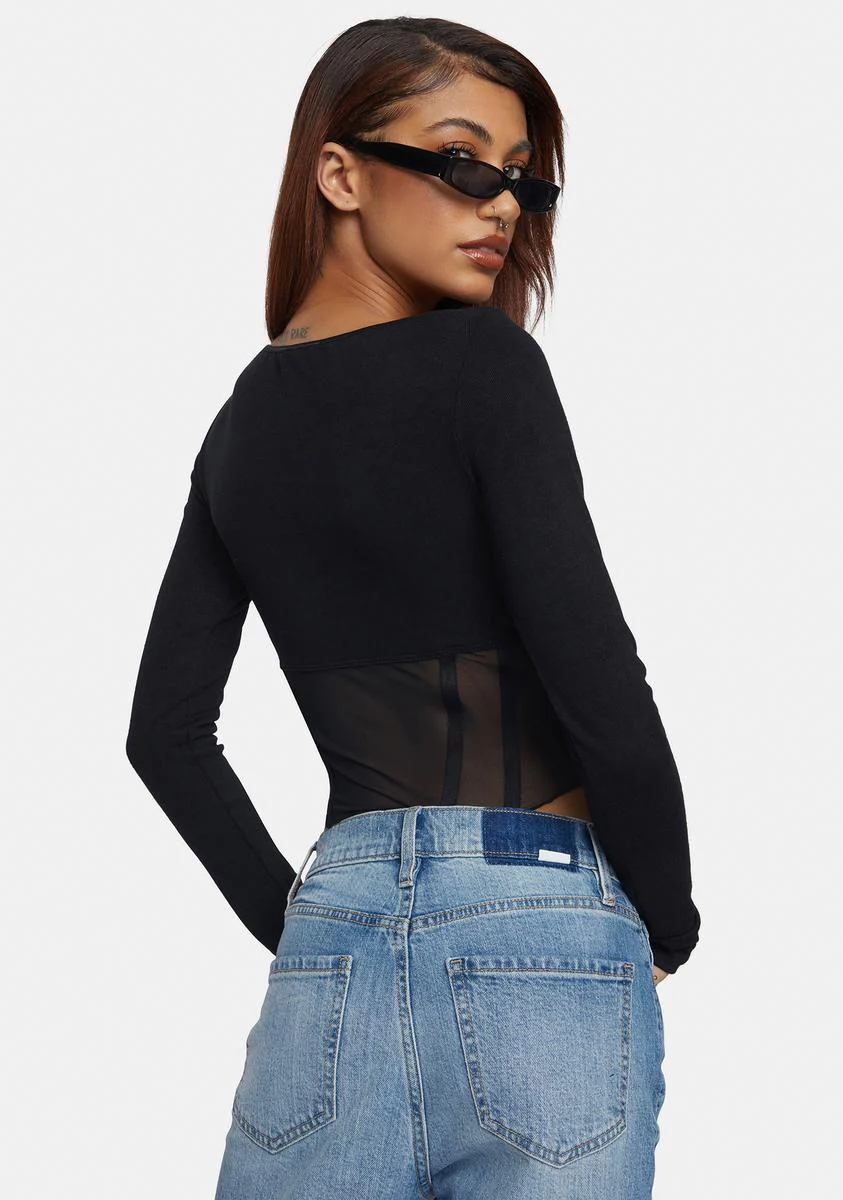 Clearly Seeing Double Long Sleeve Mesh Top - Image 4