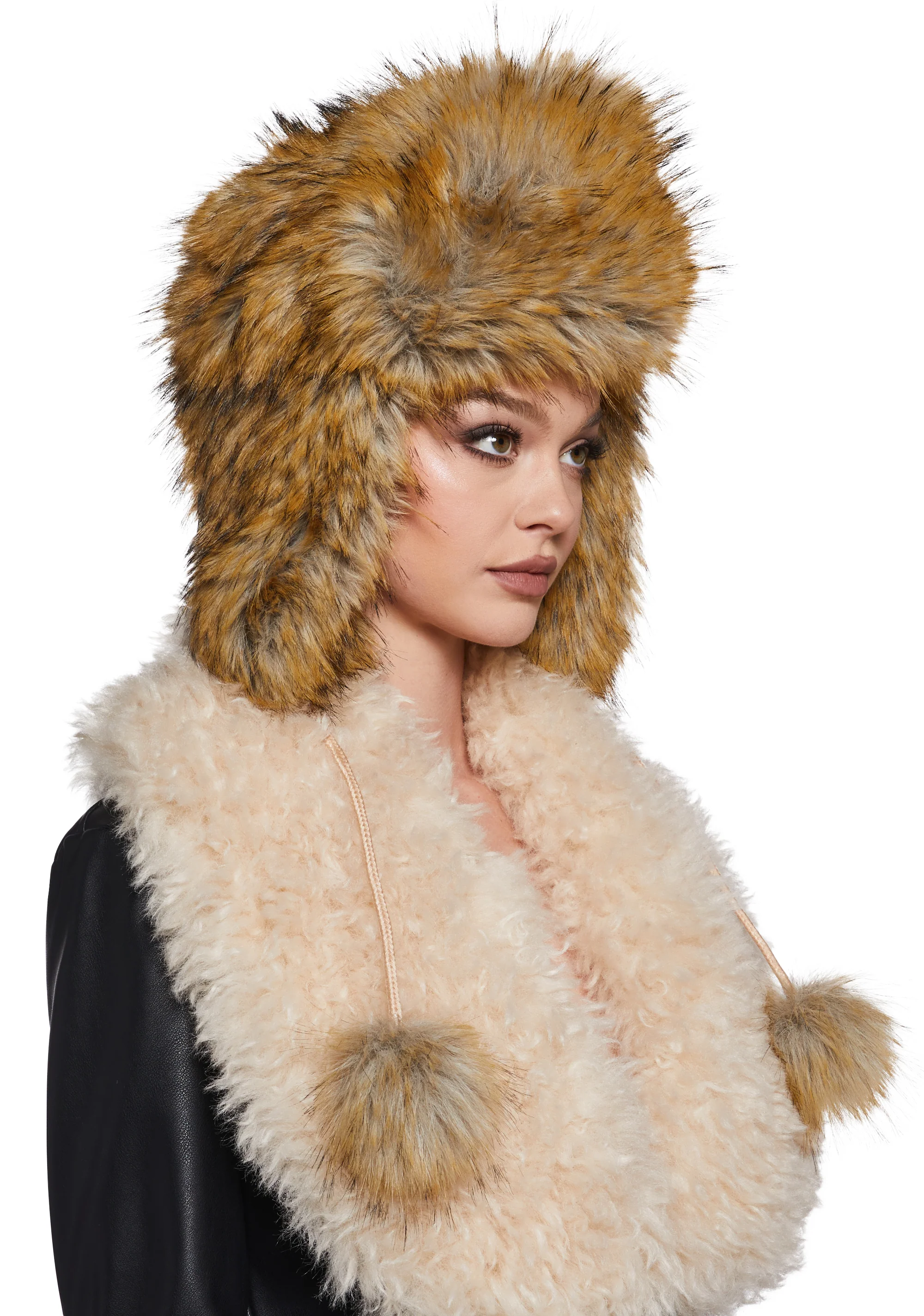 Clique Oversized Trapper Hat - Brown - Image 2
