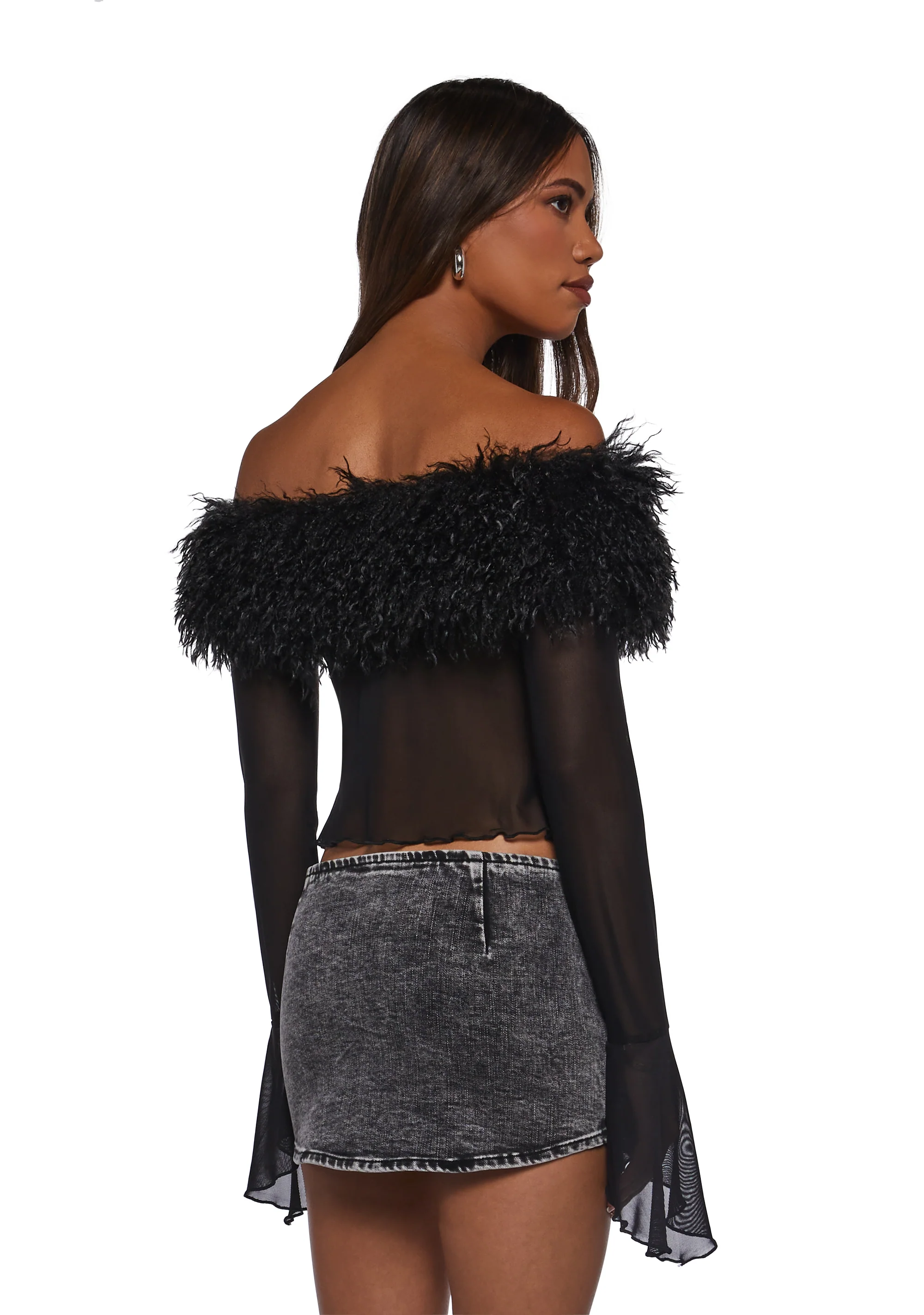 Take Me Dancing Faux Fur Top - Image 4