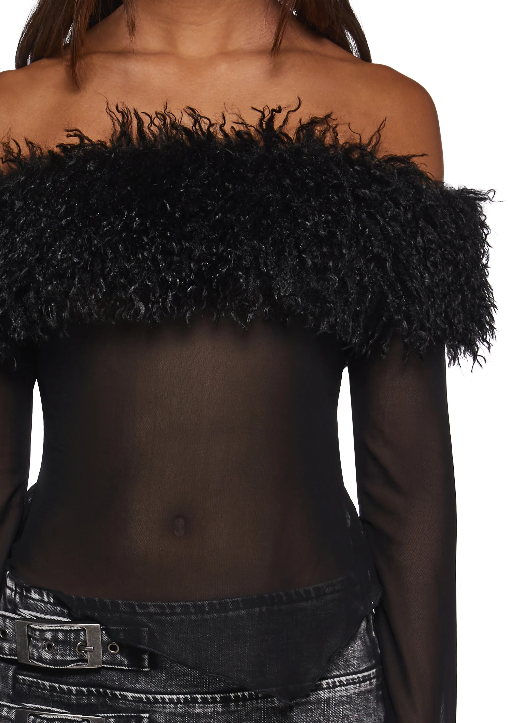 Take Me Dancing Faux Fur Top - Image 5