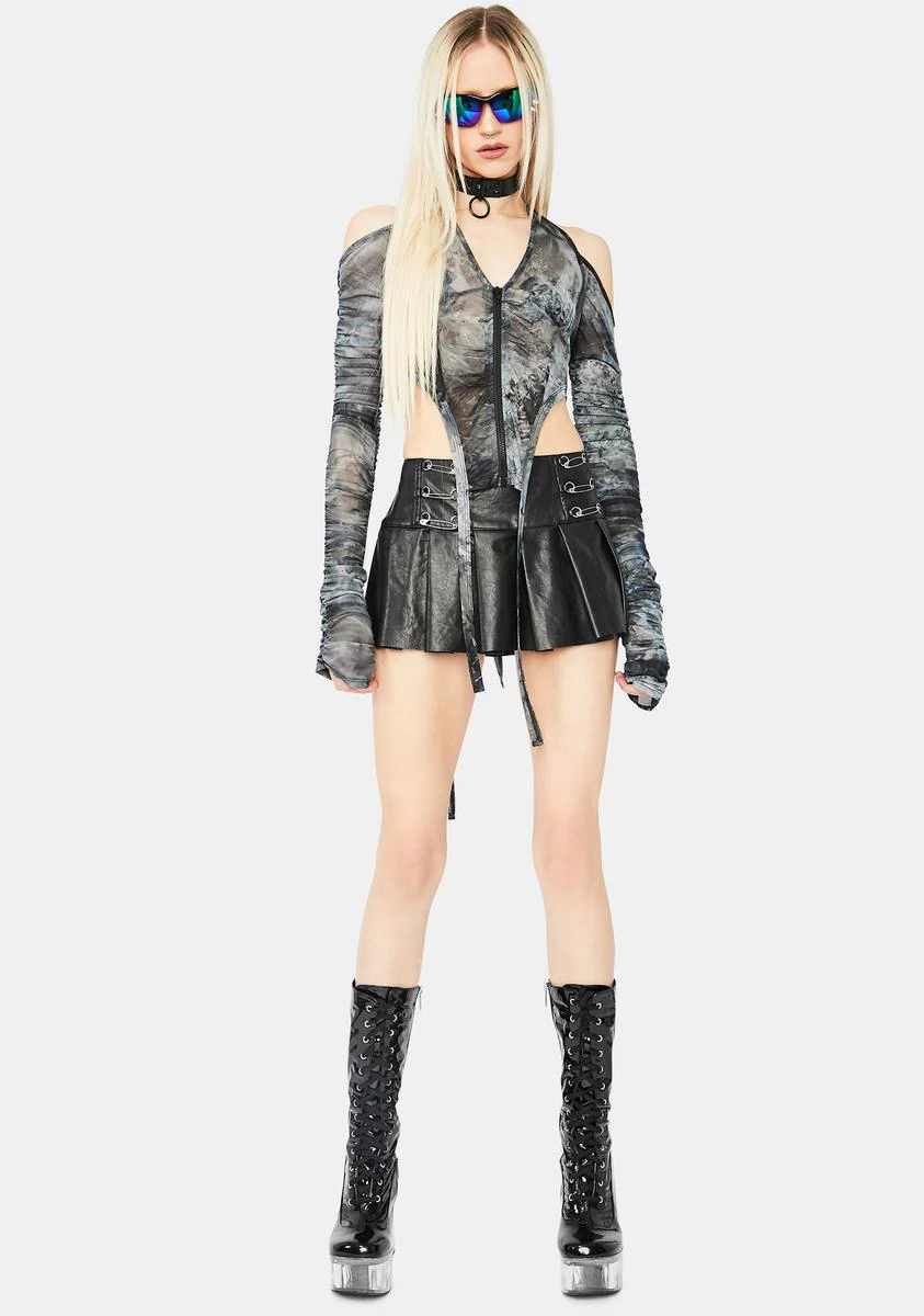 Cloudy New Love Tie Dye Crop Top - Image 3