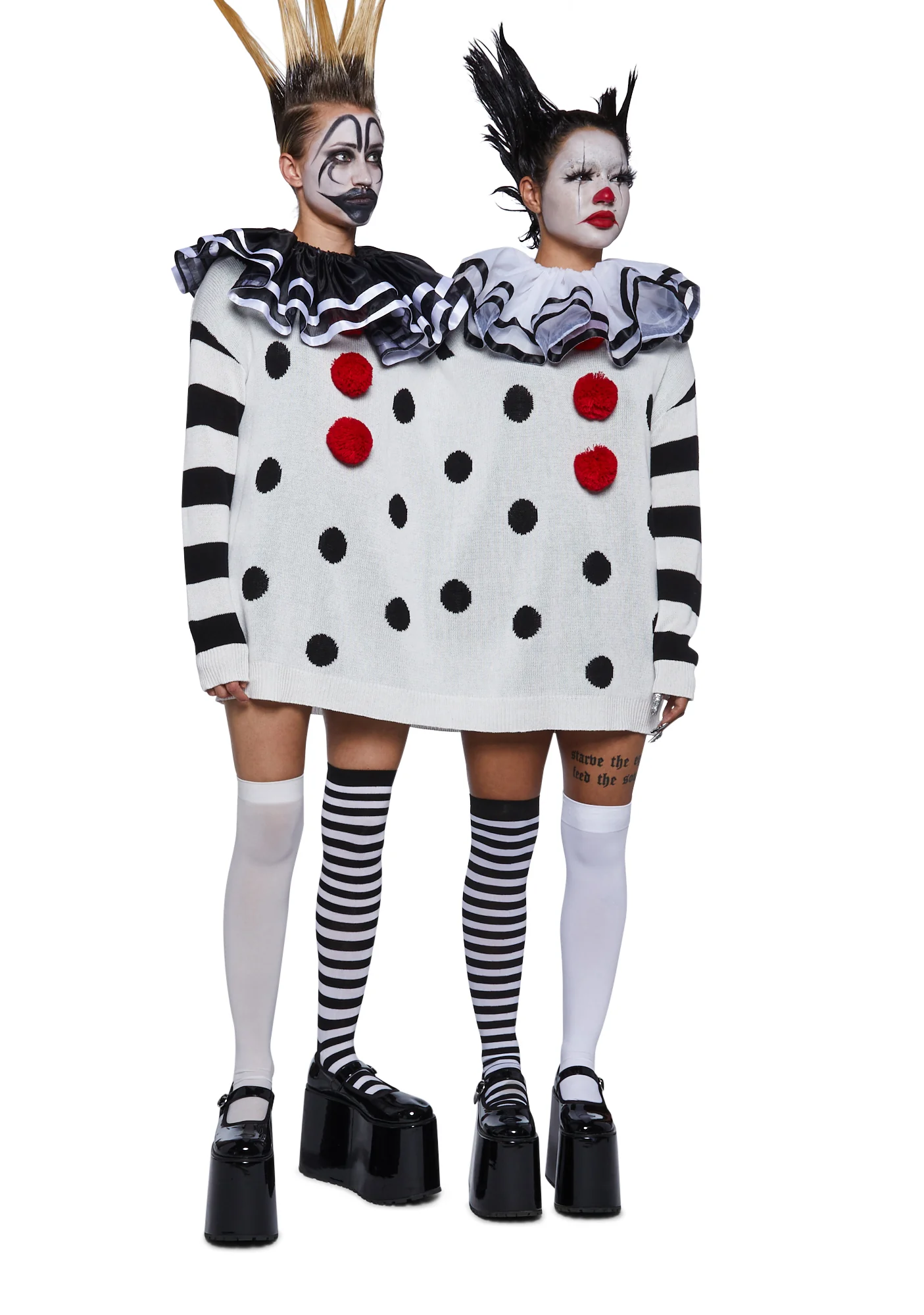 Clown Trouble Knit Sweater Set - Black/White - Image 3