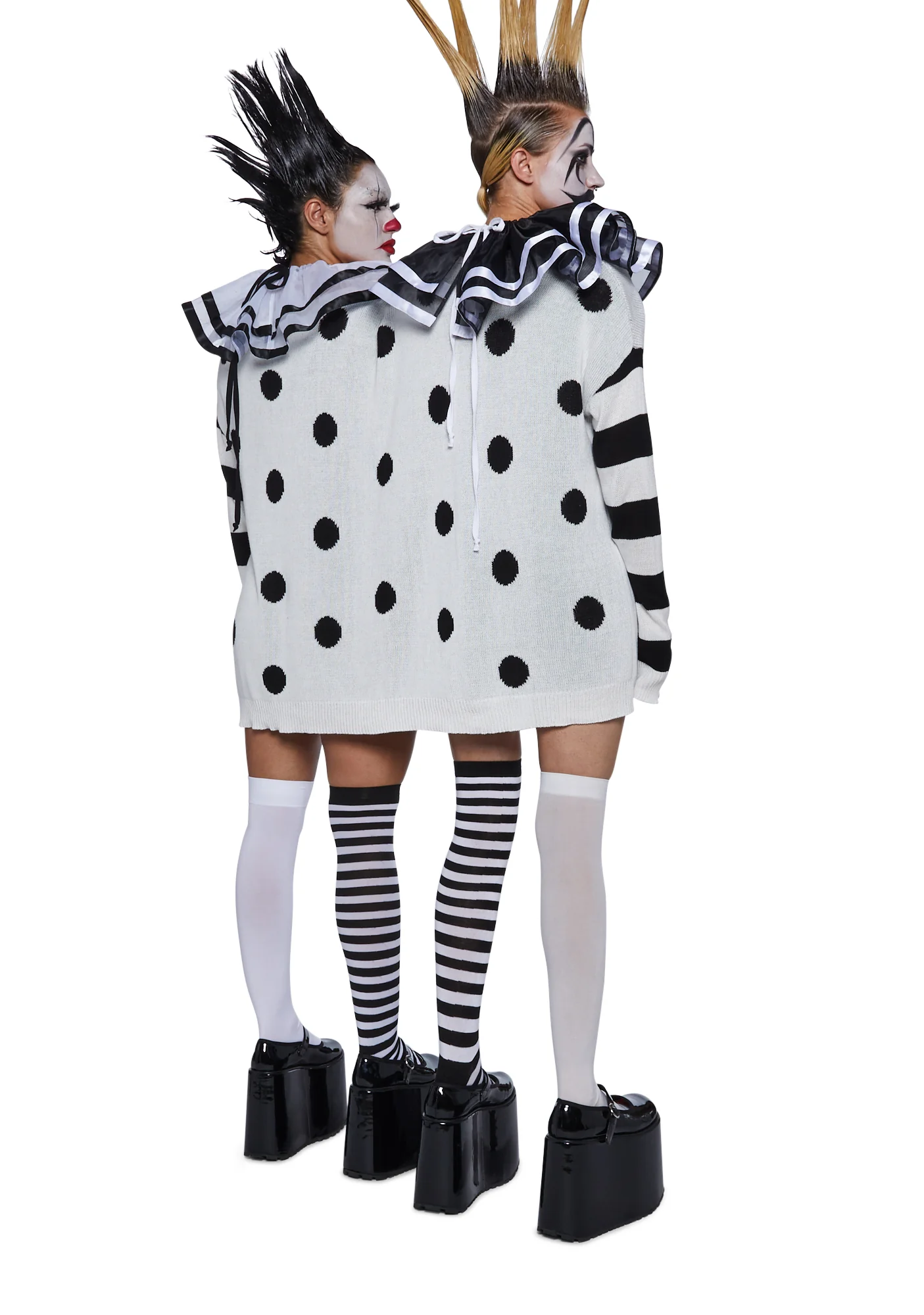 Clown Trouble Knit Sweater Set - Black/White - Image 4