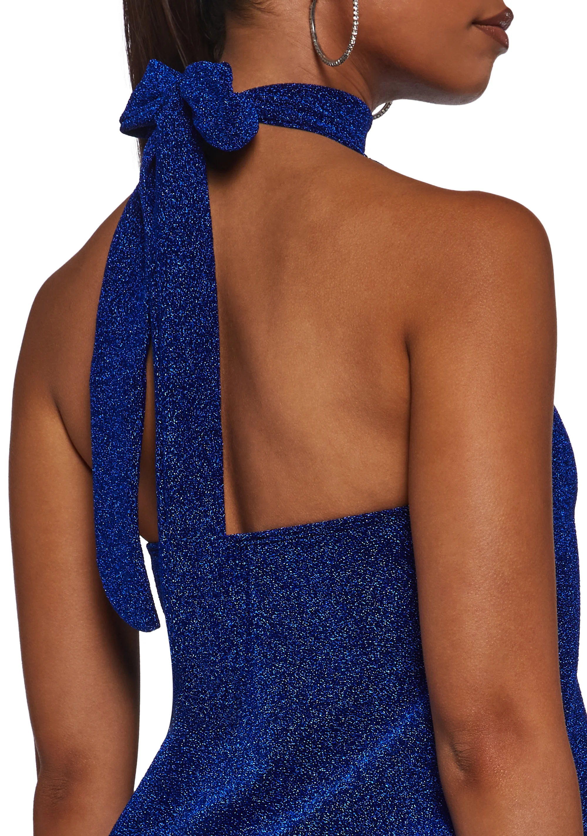 Club Moves Halter Dress - Blue Glitter - Image 5