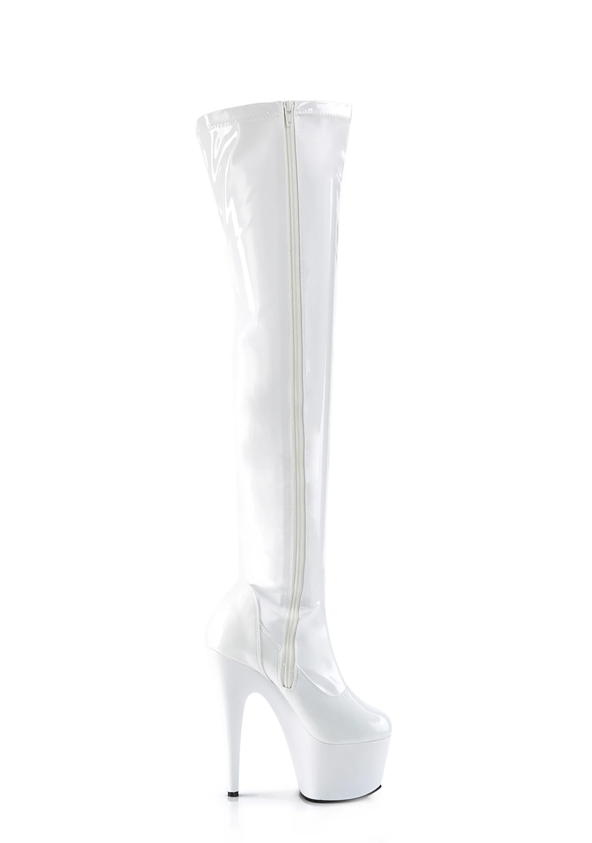 Adore-3000 Platform Thigh High Boots-White - Image 2