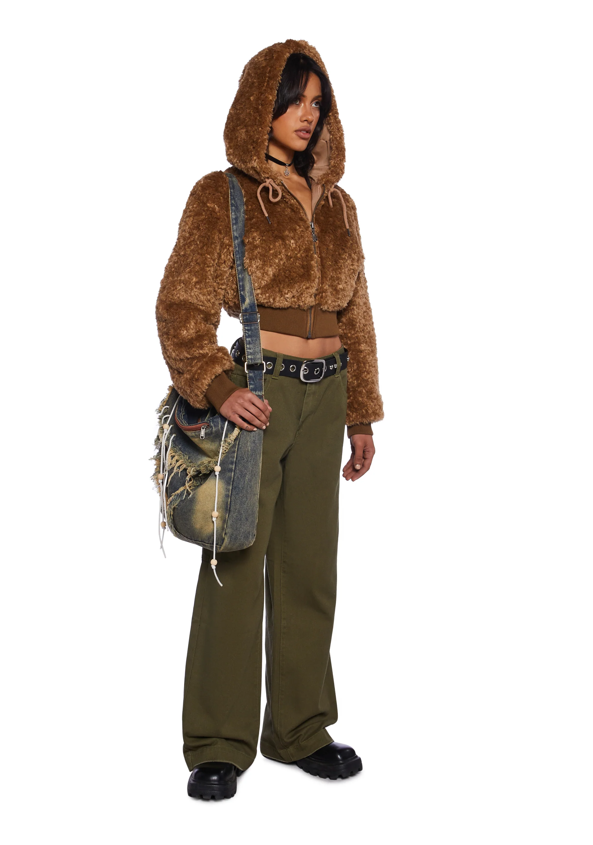 Coffee Date Hooded Sherpa Jacket - Image 2