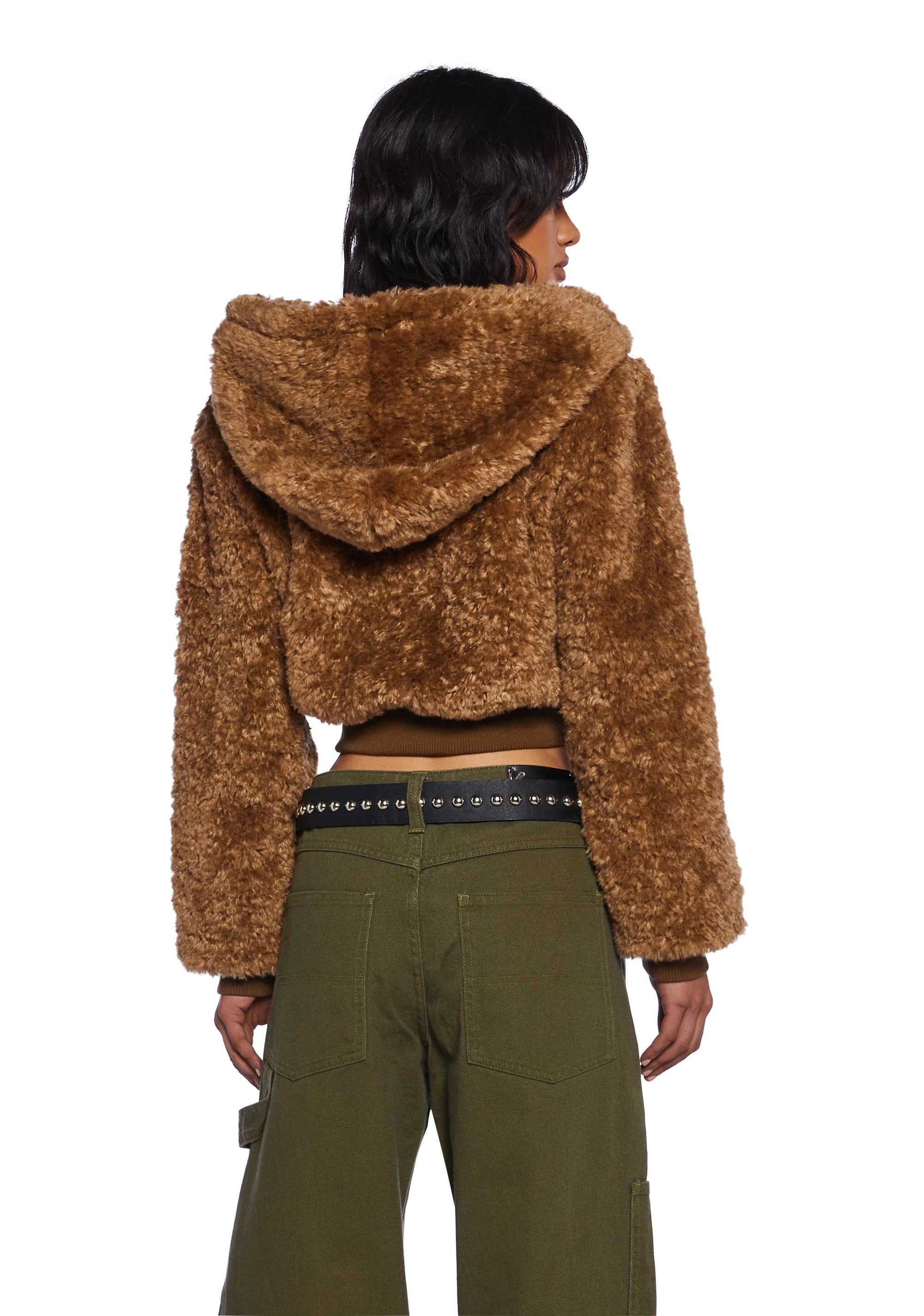 Coffee Date Hooded Sherpa Jacket - Image 4