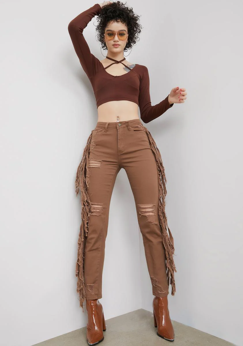 Coffee Hit My Stride Halter Crop Top - Image 3