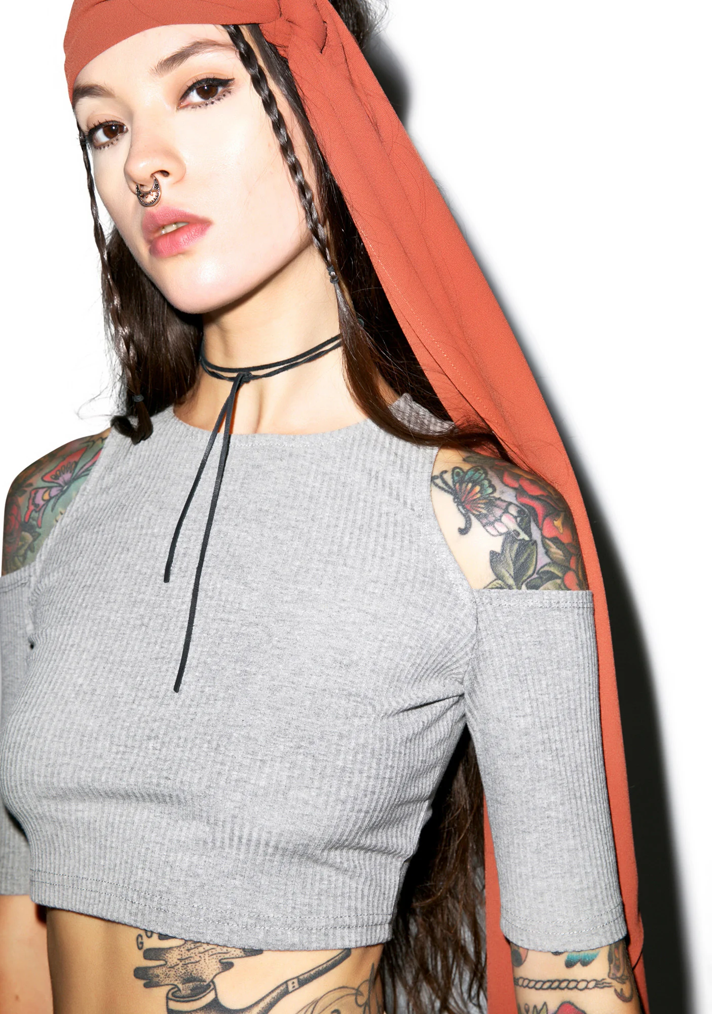 Cold Shoulder Crop Top - Image 4