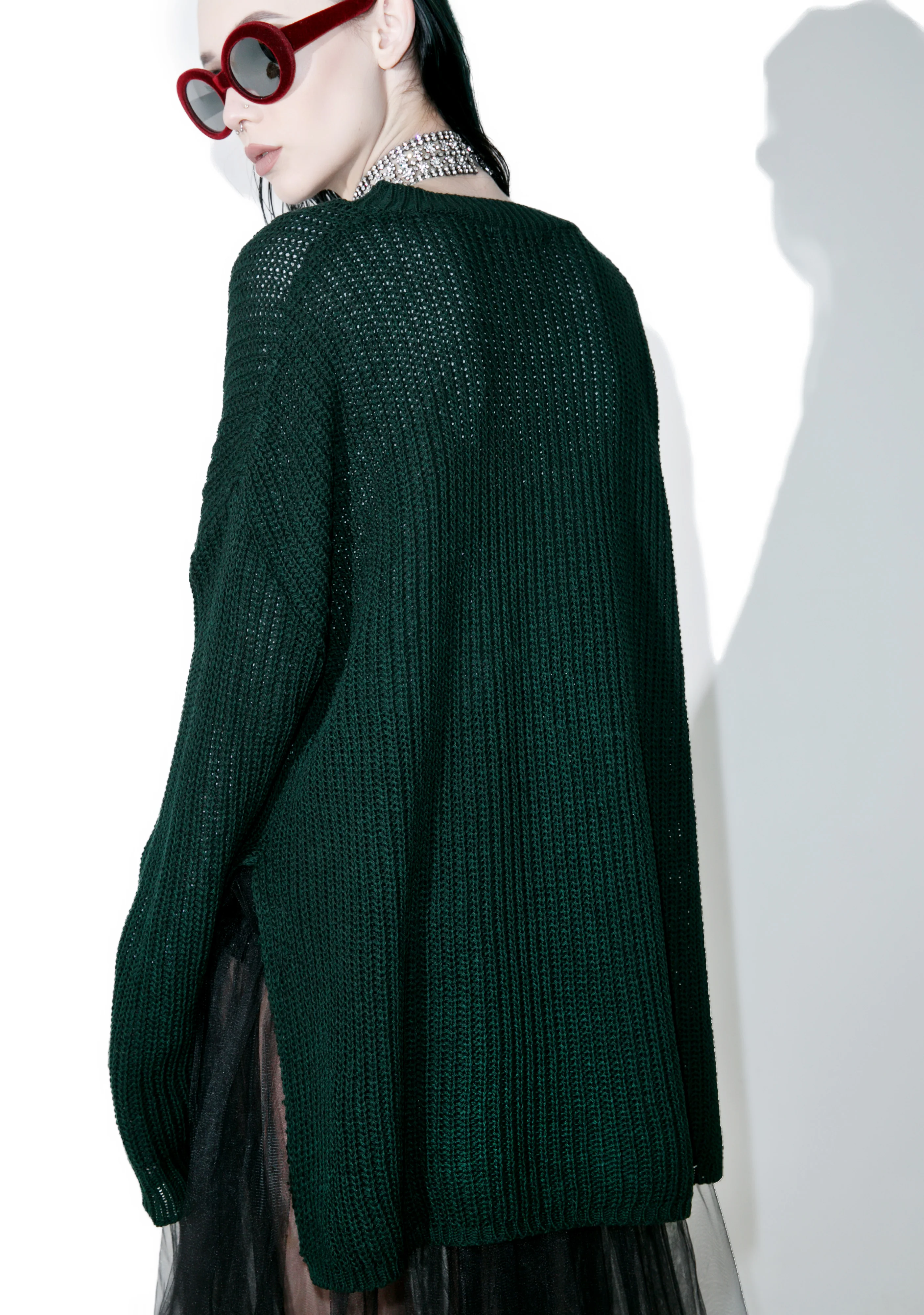 Collaboration High-Lo Split Sweater - Image 2
