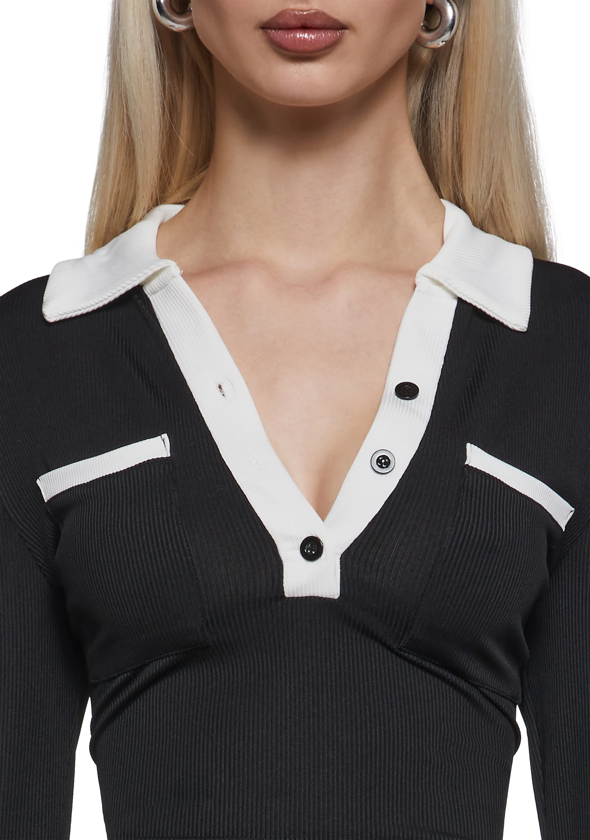 Preppy Femme Collared Romper - Image 5