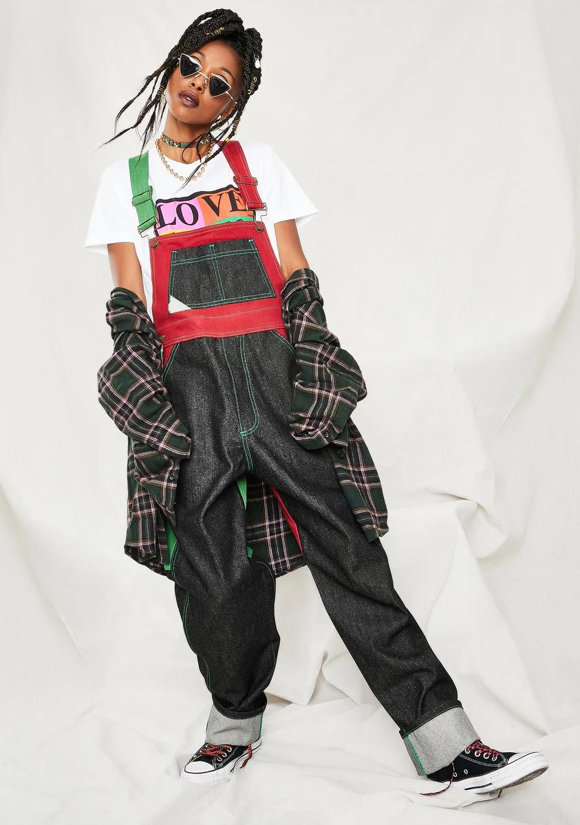 Color Block Denim Overall - Image 3