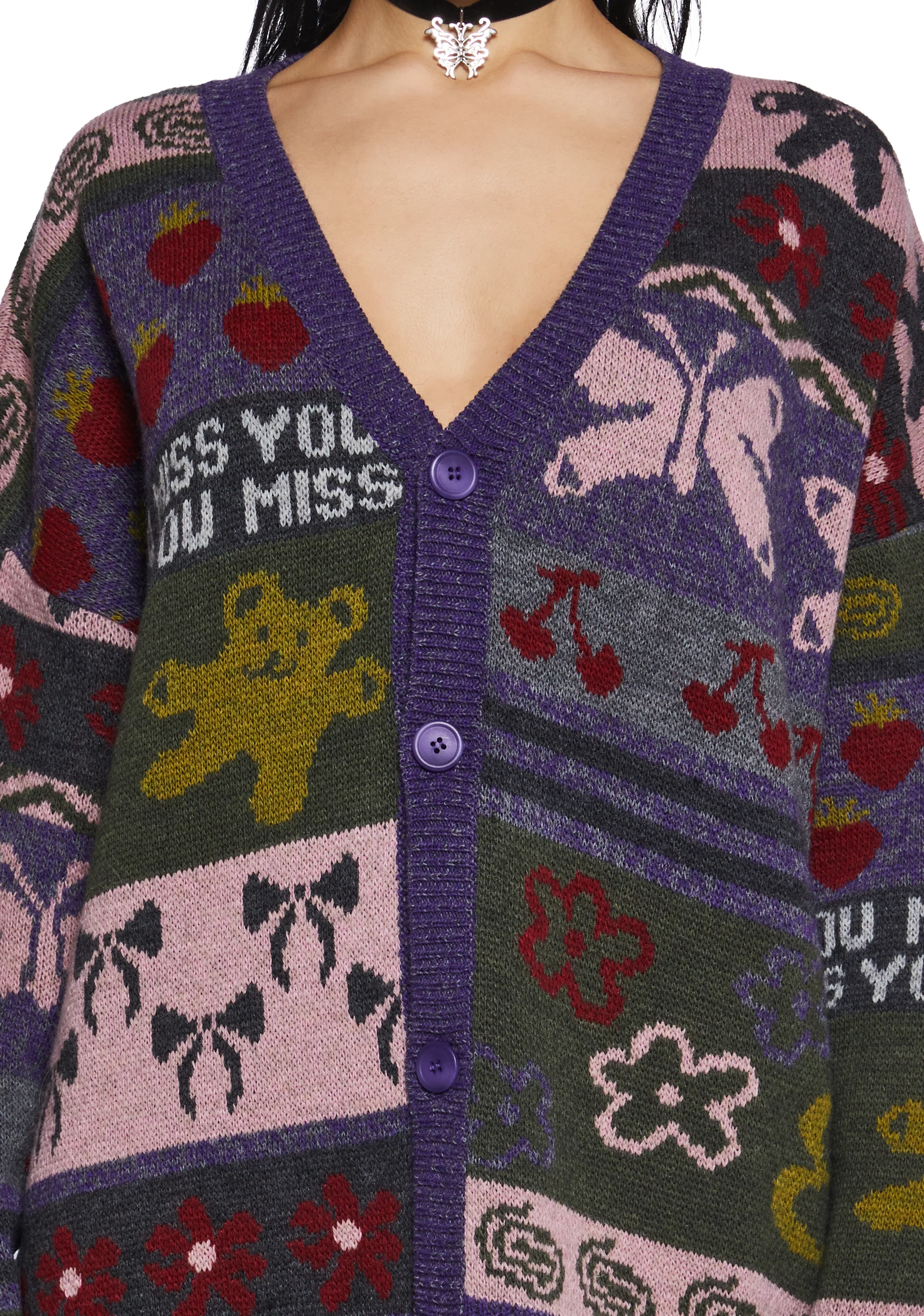 Miss You Jacquard Cardigan - Image 6