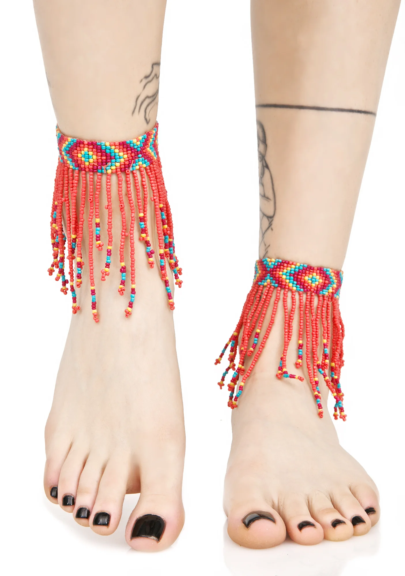 Colored Rain Beaded Ankle Wraps - Image 2