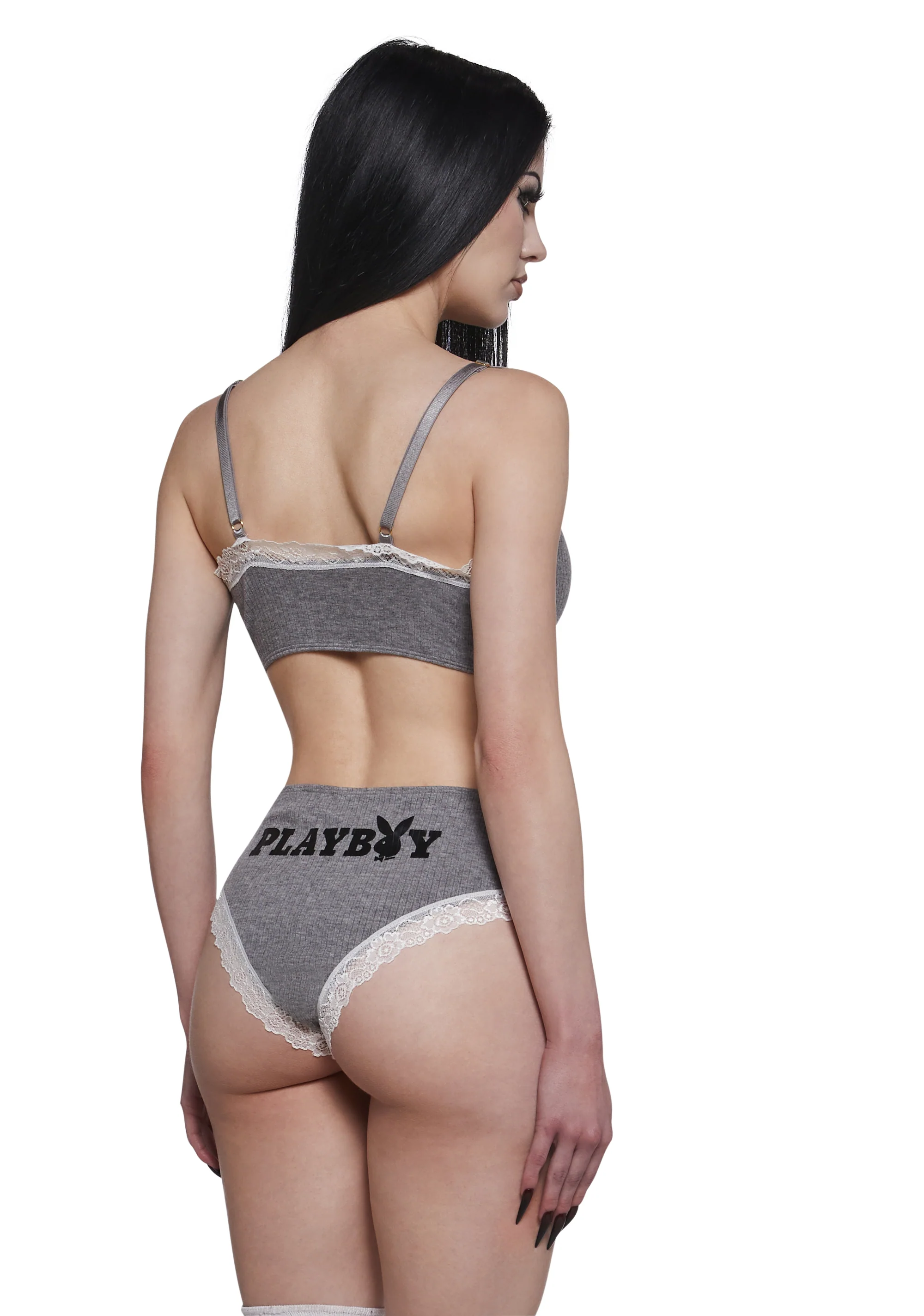 Comfy Bunny 2-Piece Cropped Cami Set - Gray - Image 4