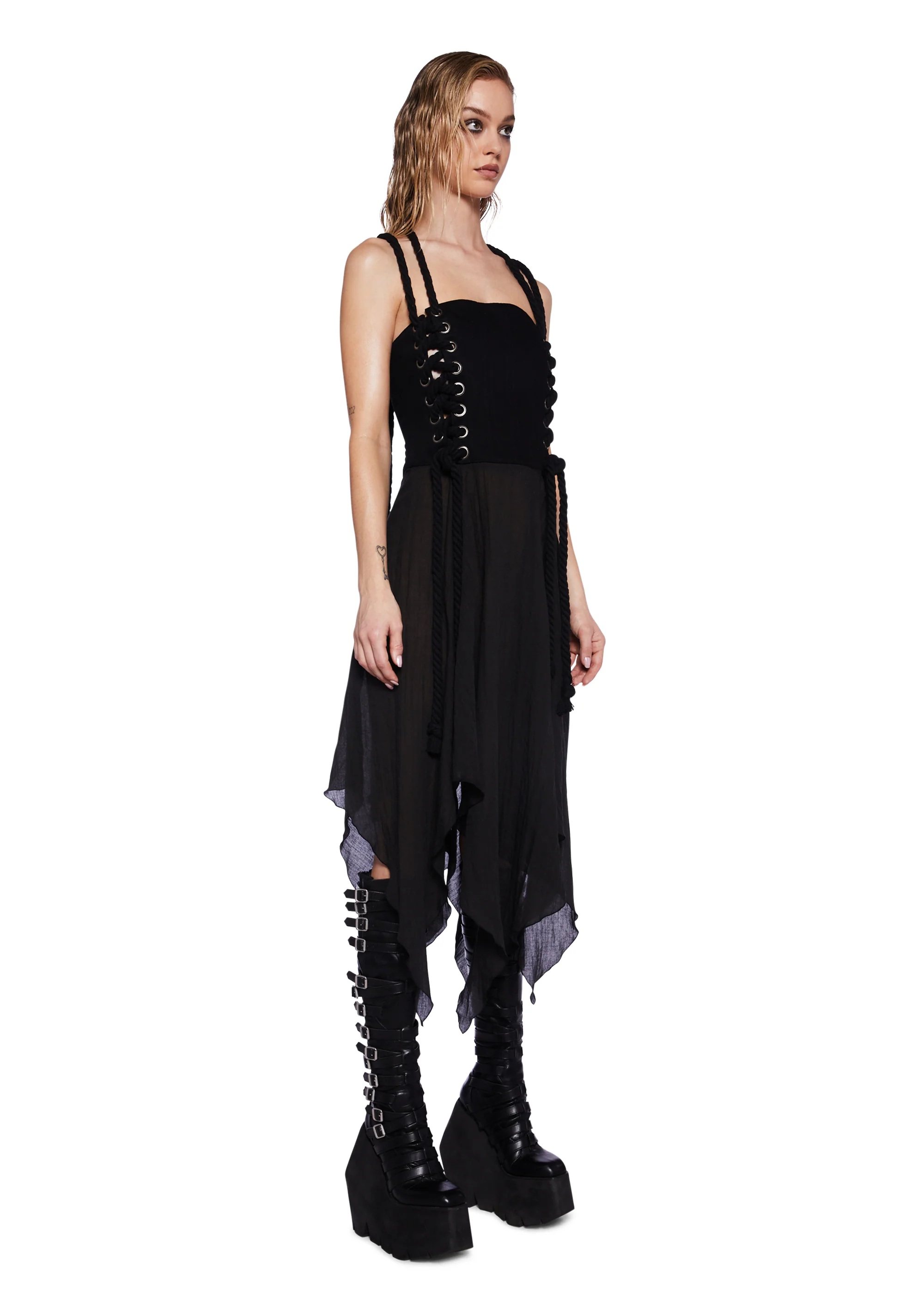 Pitch Twill Corset Midi Dress - Image 3