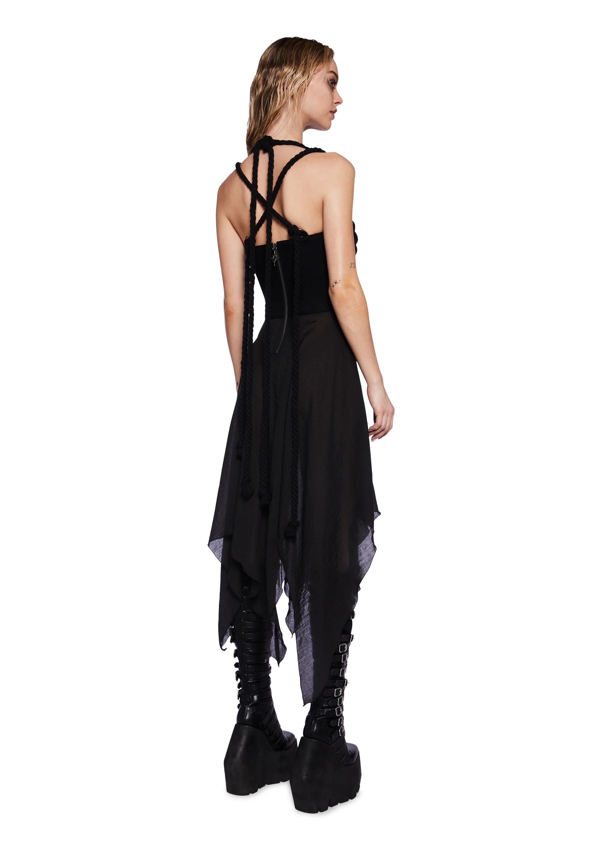 Pitch Twill Corset Midi Dress - Image 4