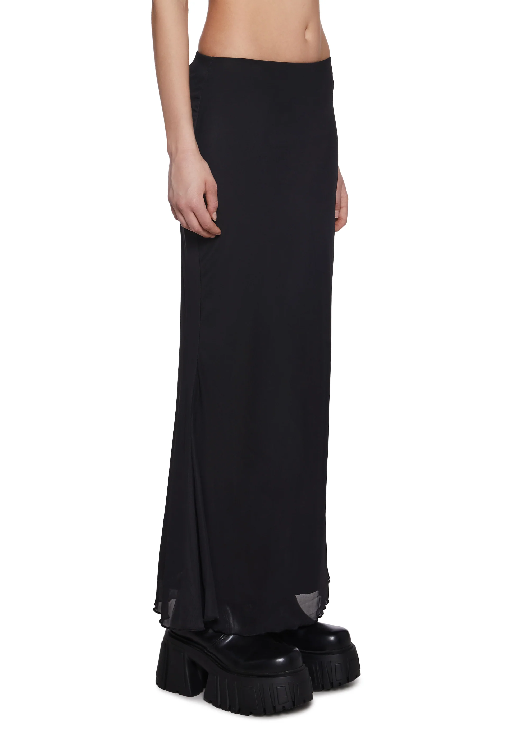 Corset Print Mesh Maxi Skirt - Image 3