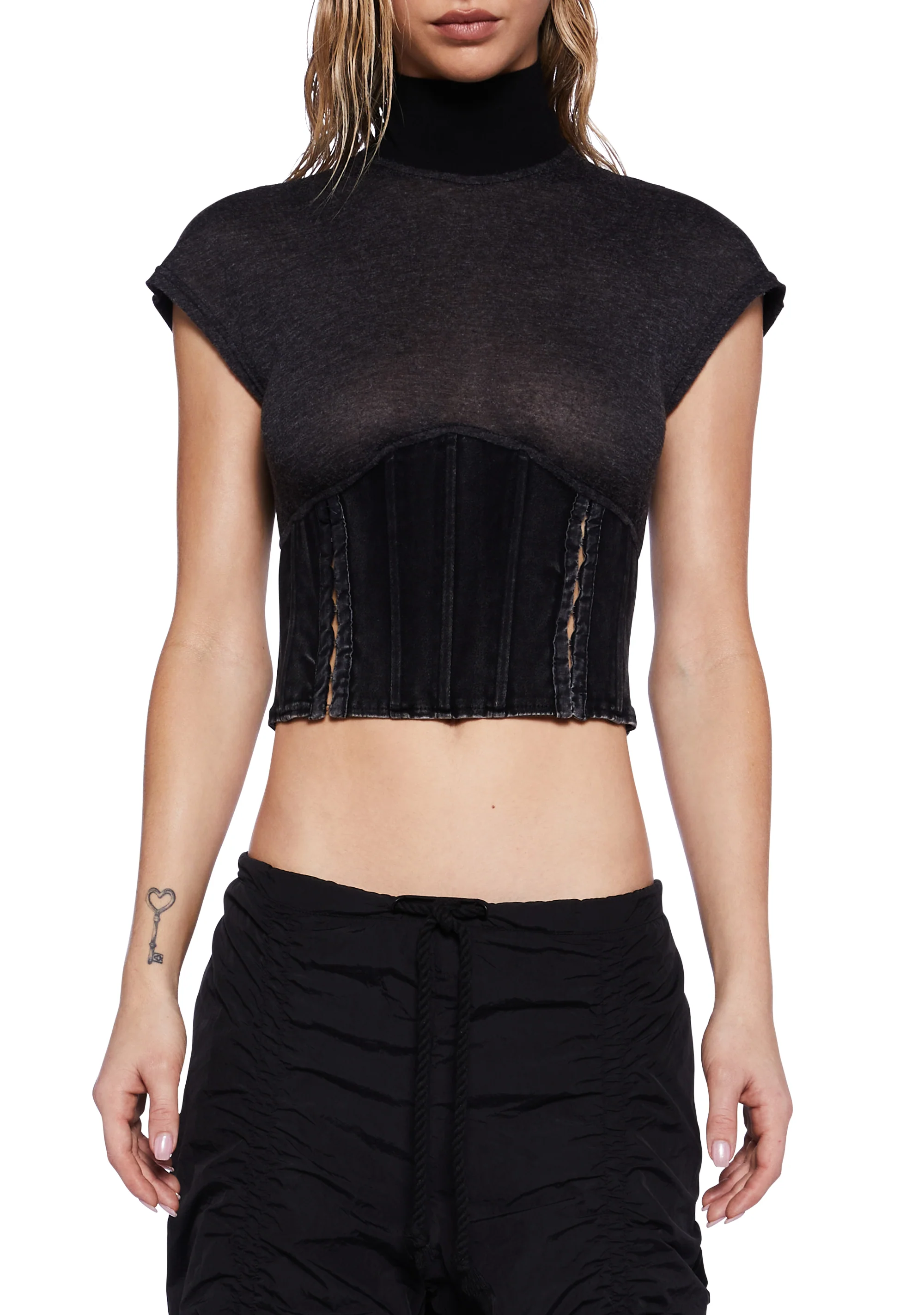 Pitch Corseted Mock Neck Top - Image 5