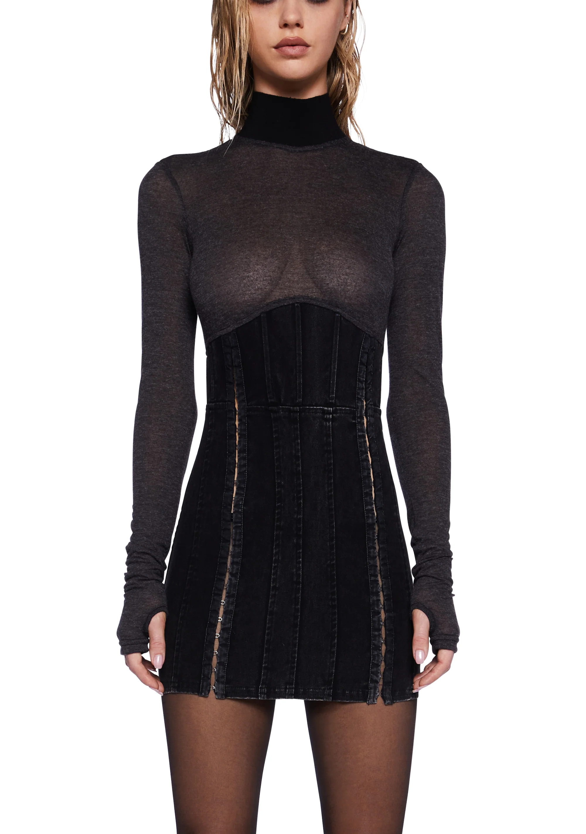 Pitch Corset Mini Dress - Image 6