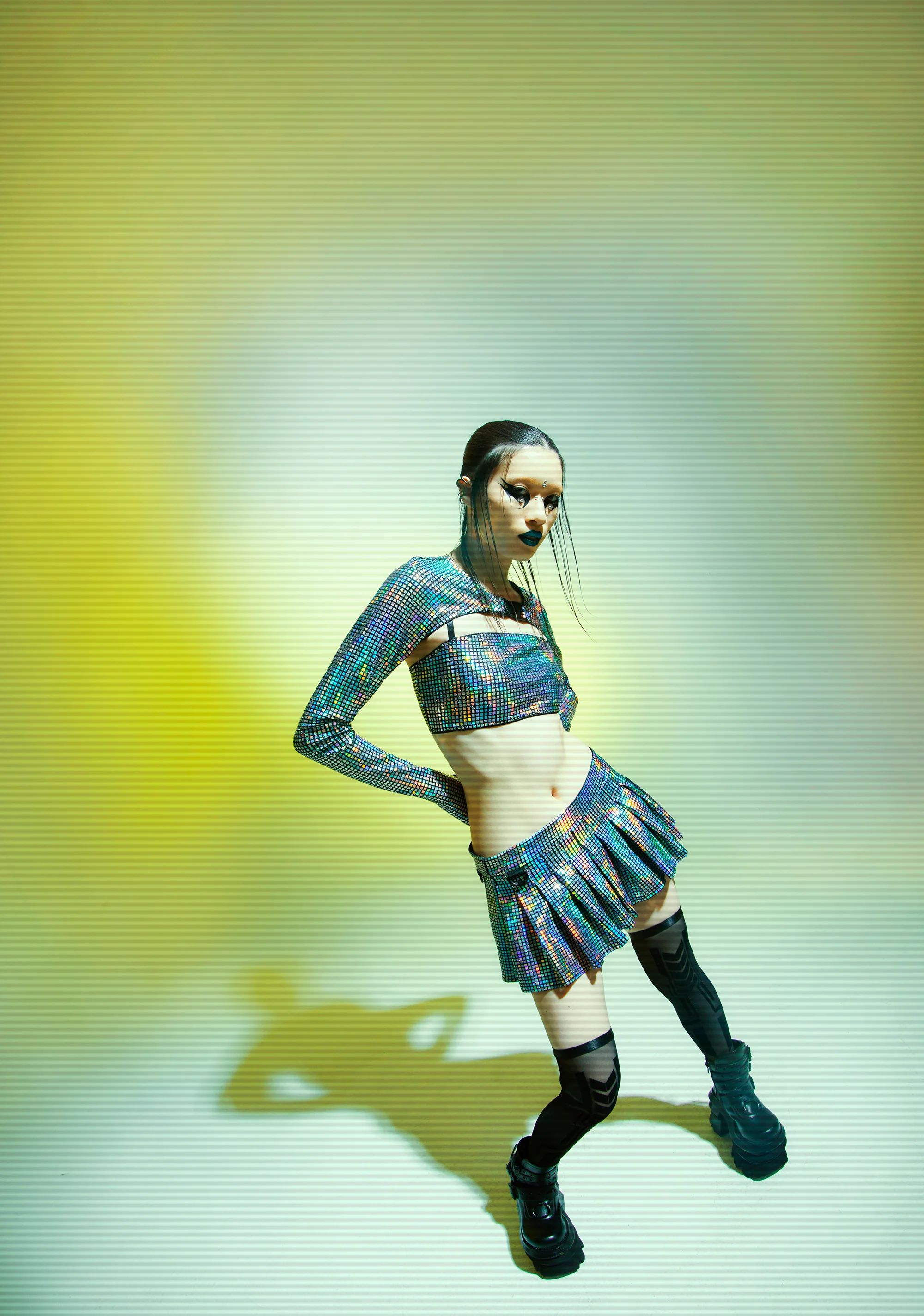 Cosmic Disco Pleated Mini Skirt - Image 6