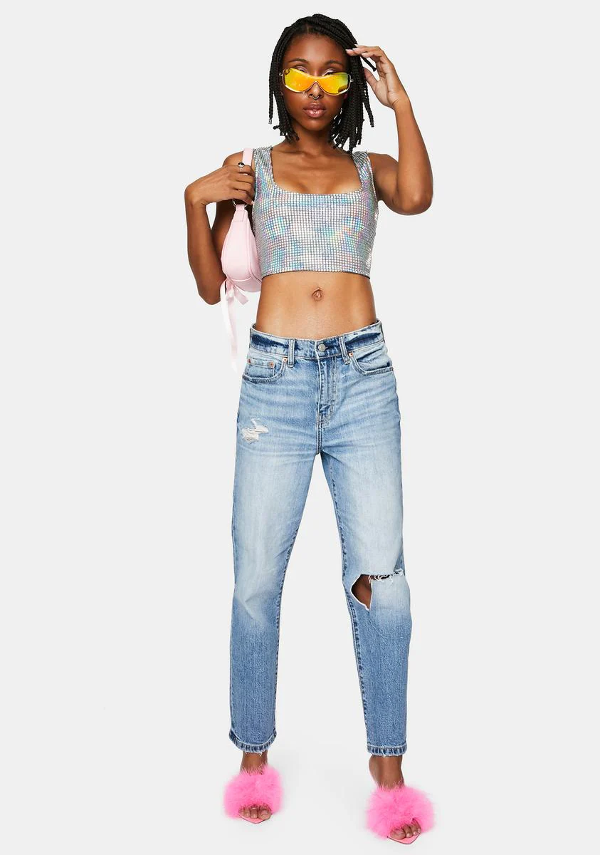 Cosmic Lover Holographic Crop Tank - Image 3