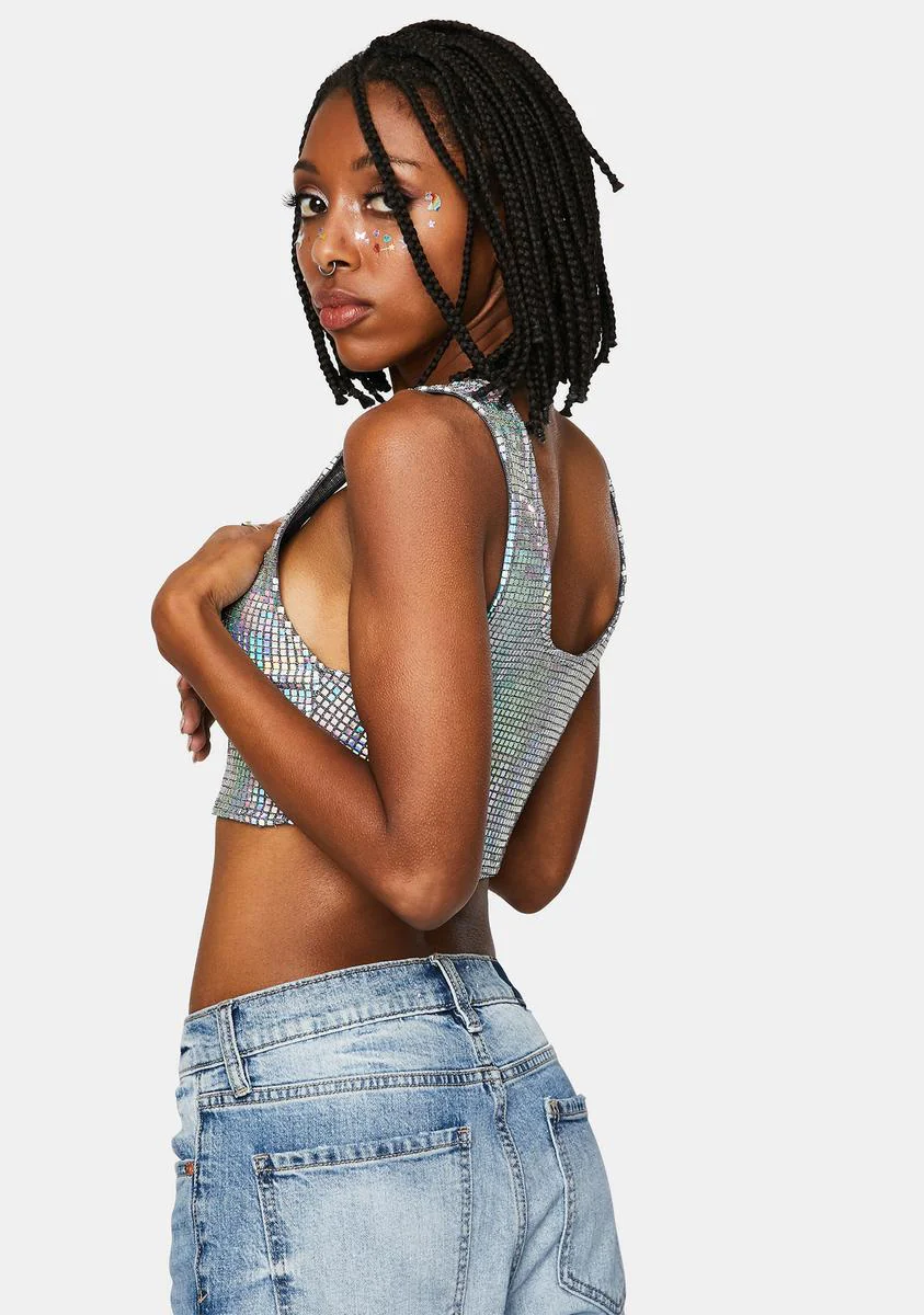 Cosmic Lover Holographic Crop Tank - Image 4