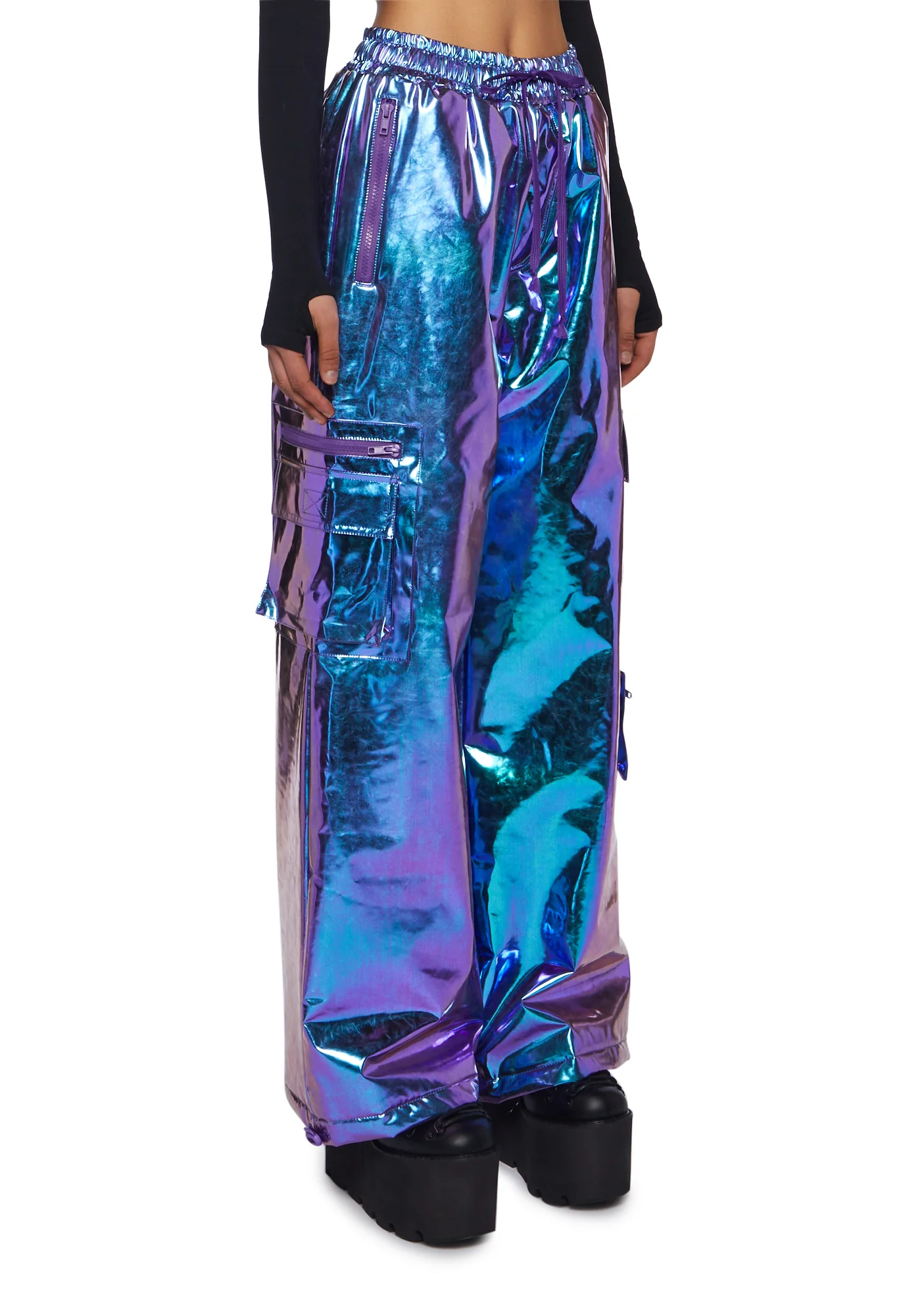 Cosmic Snowboarder Metallic Baggy Pants - Image 3