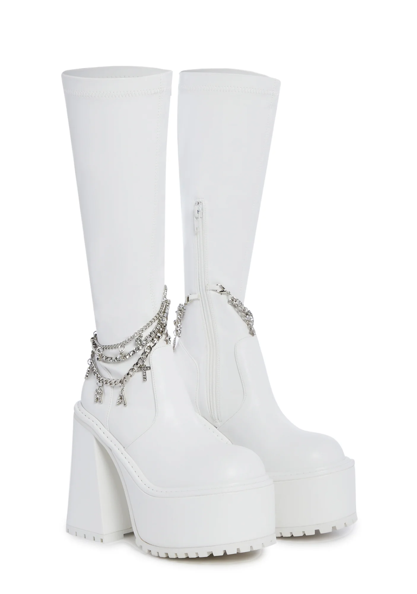 Count Your Hexes Platform Boots - White - Image 3