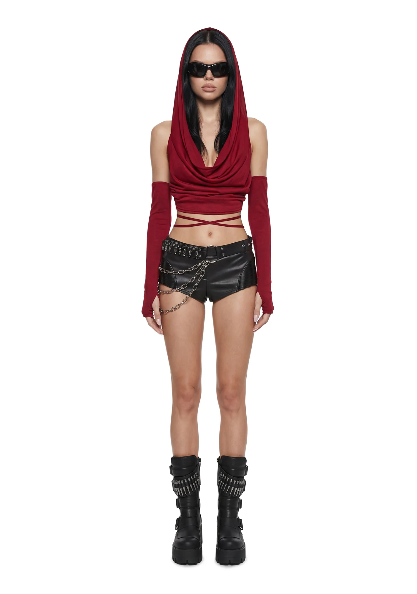 Woman in Red Hooded Top - Image 2