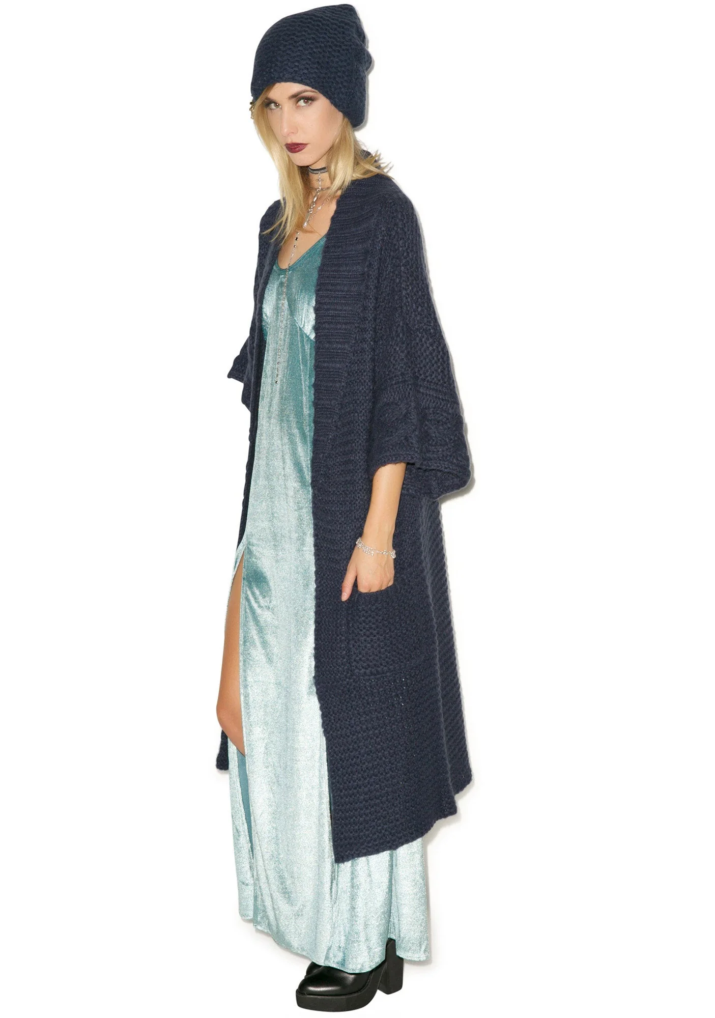 Cozy Cardigan - Dark Blue - Image 4