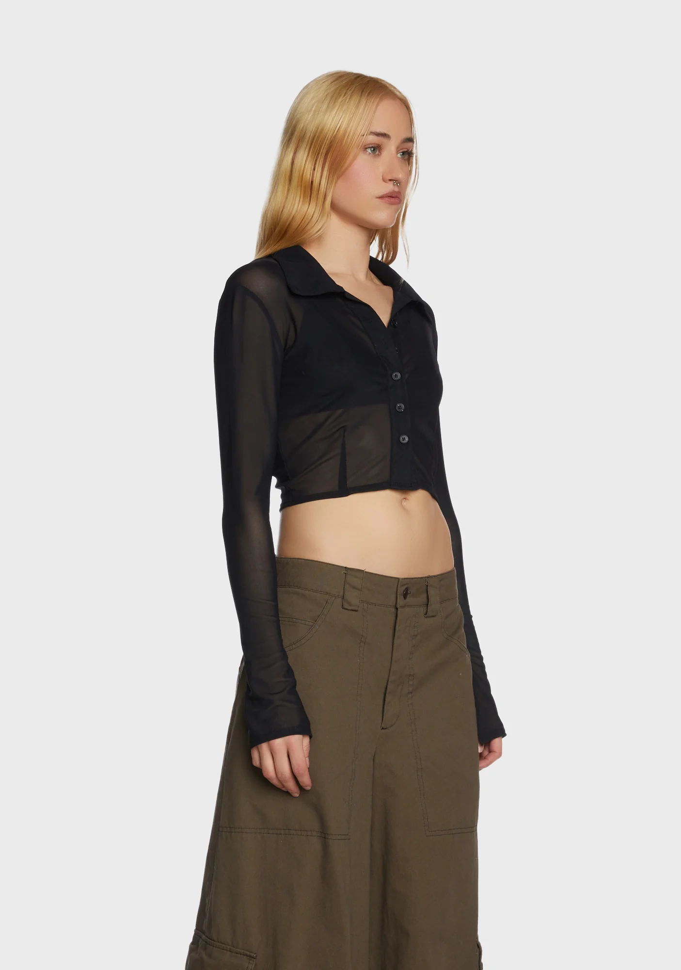 Cozy Secrets Crop Top - Black - Image 4
