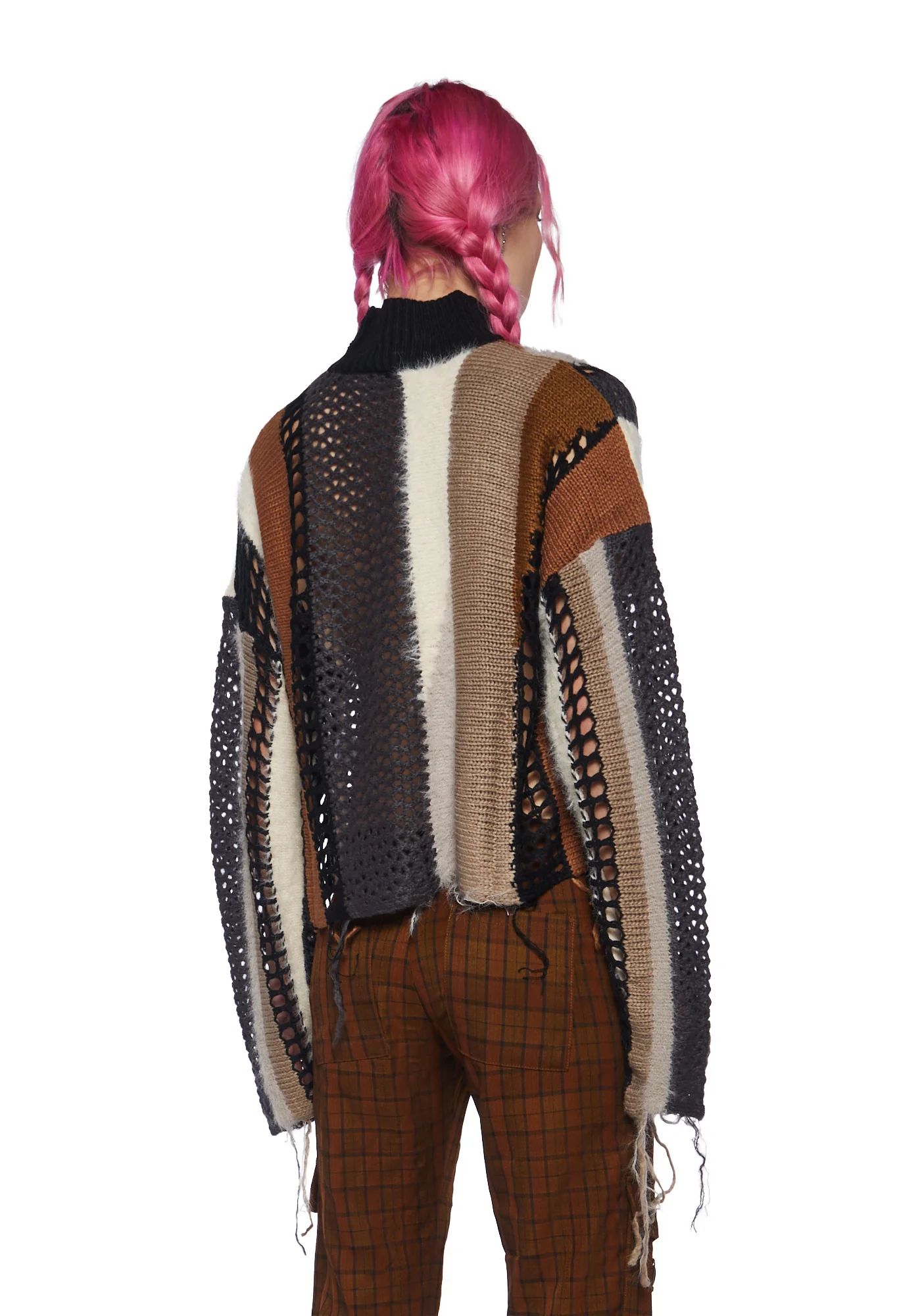 Crafted Patchwork Knit Sweater - Image 4