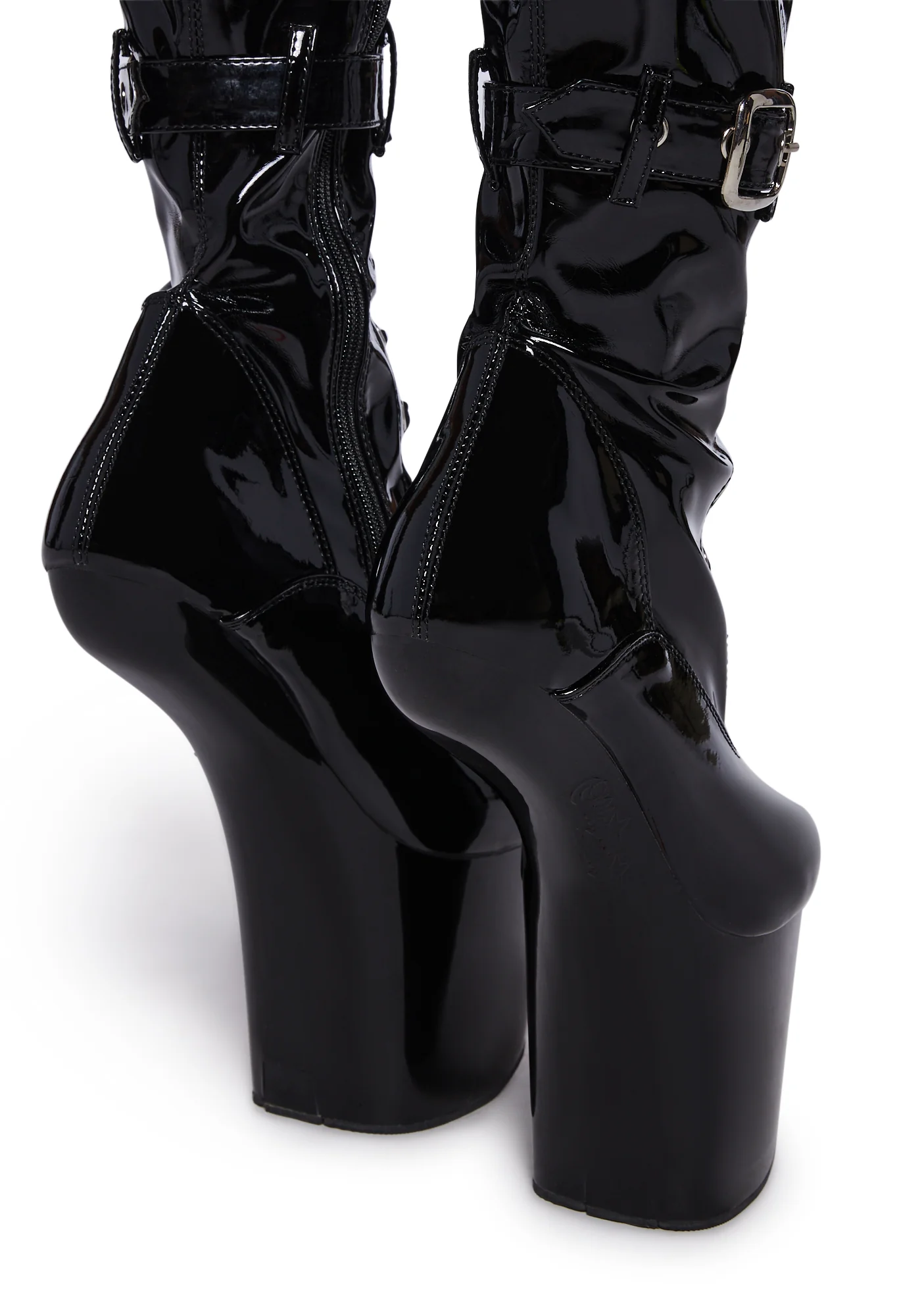 Craze-3028 Heelless Boots - Black - Image 4