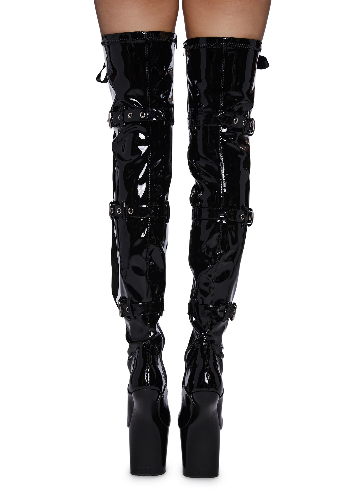 Craze-3028 Heelless Boots - Black - Image 6