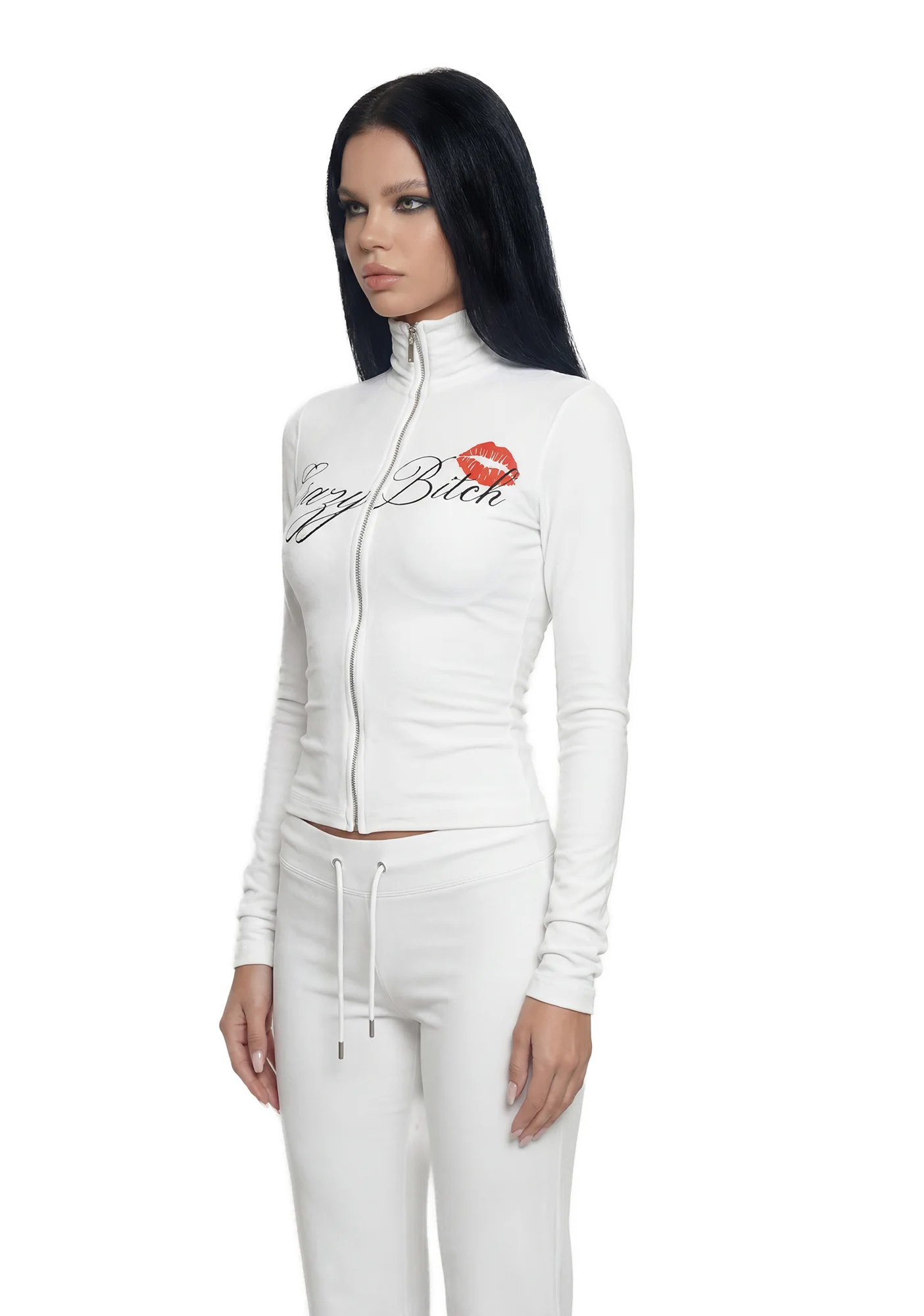 Let's Go Crazy Zip Up Jacket - White - Image 3