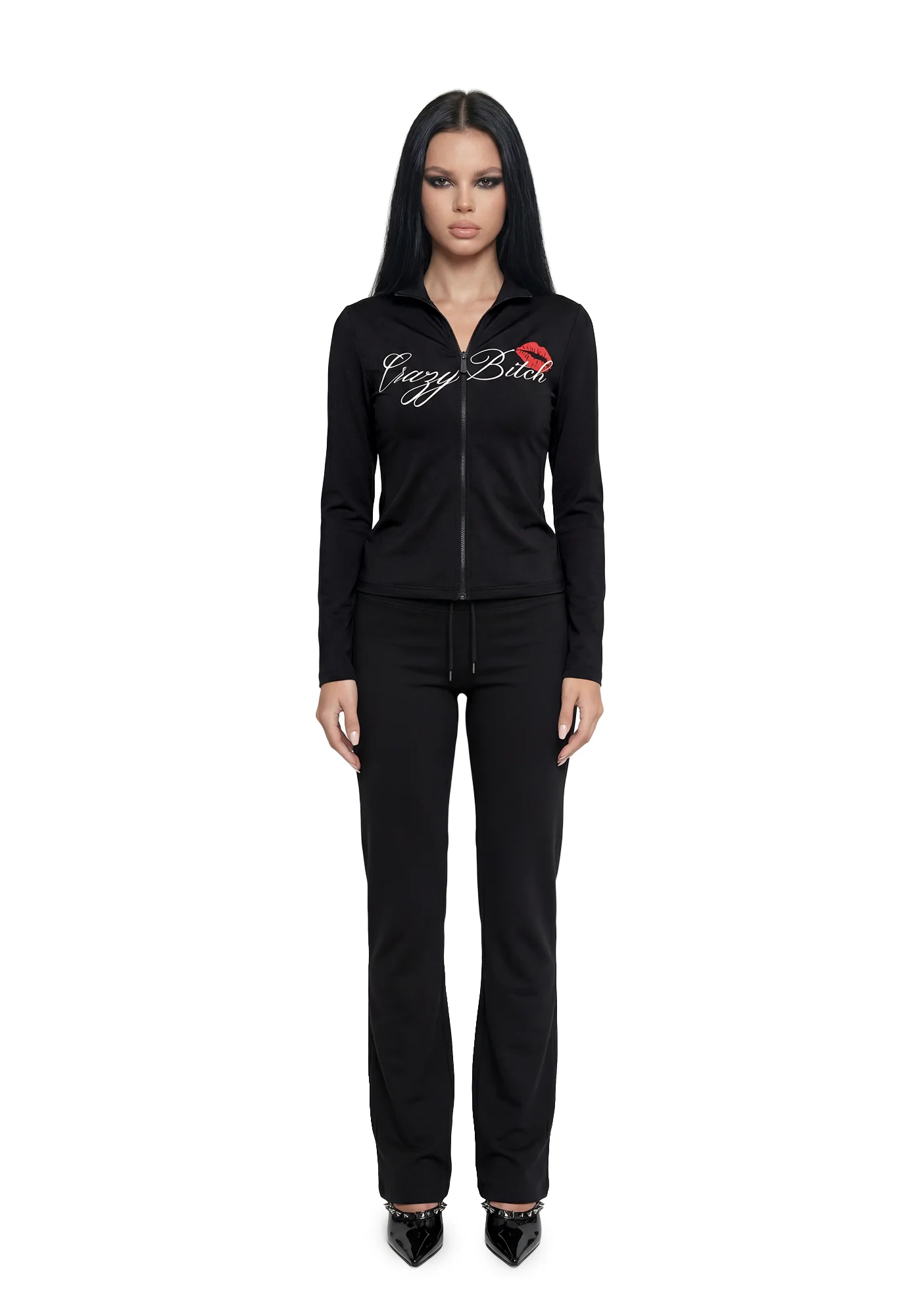 Let's Go Crazy Zip Up Jacket - Black - Image 2