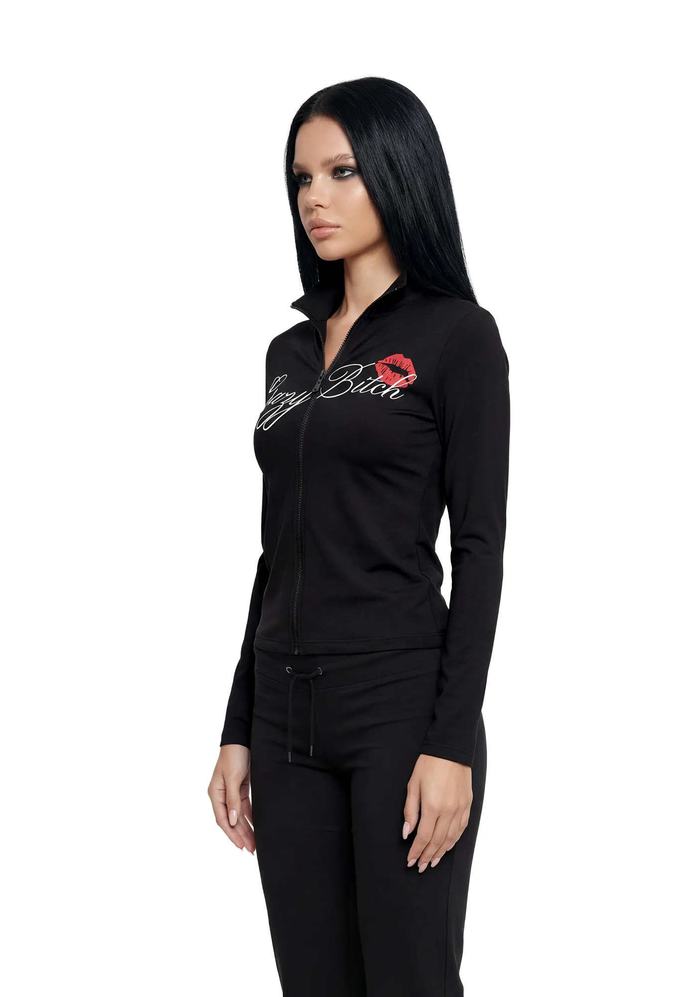 Let's Go Crazy Zip Up Jacket - Black - Image 3