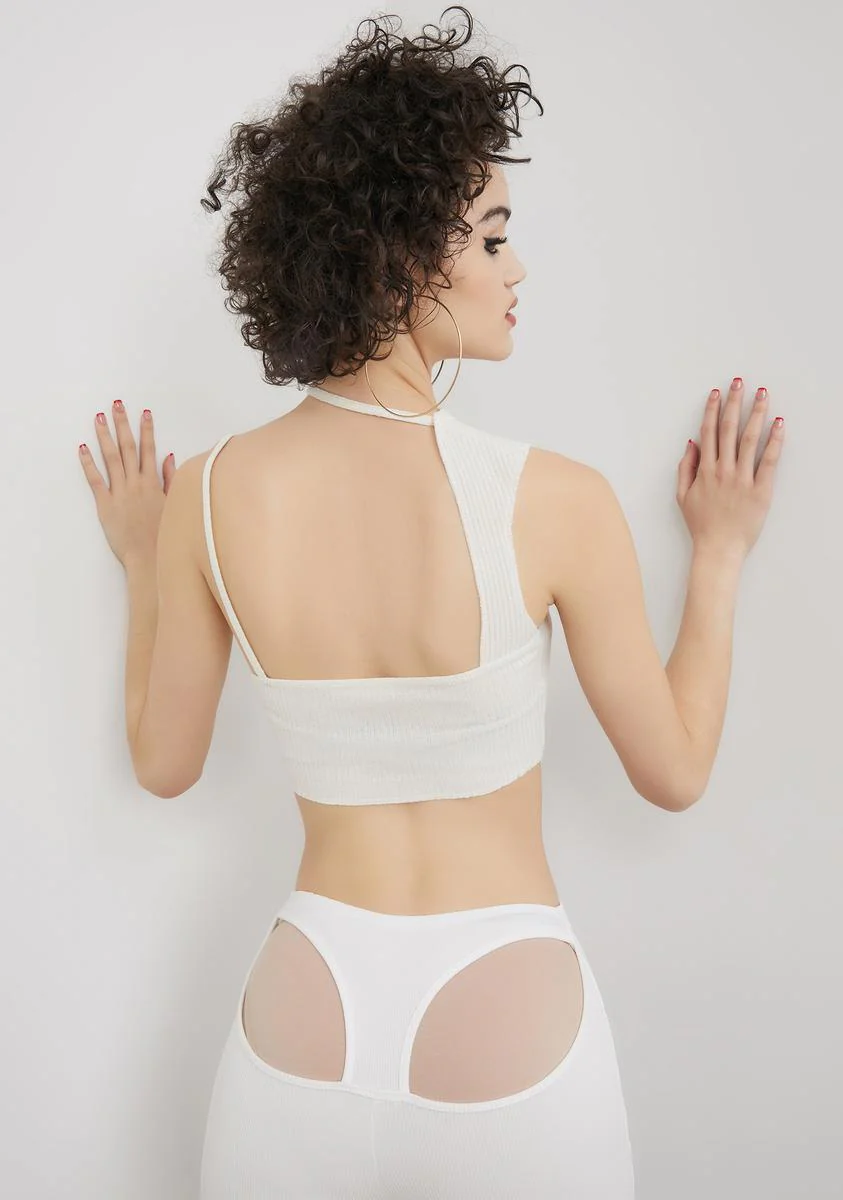 Cream Chill Lies Crop Tank Top - Image 4