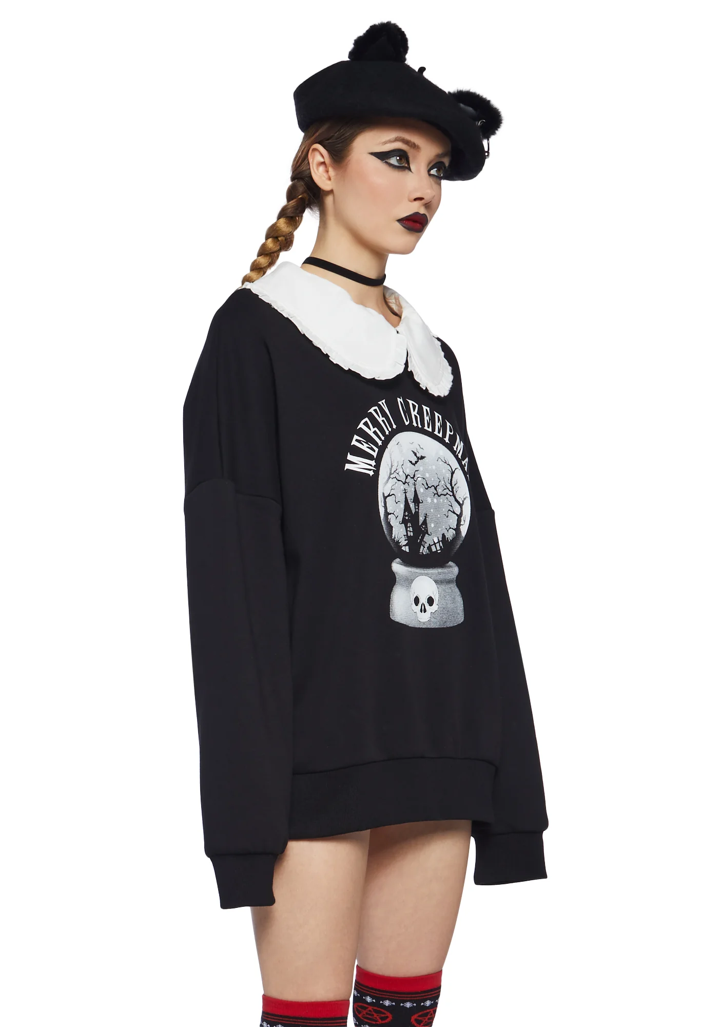 Snowglobe Nightmares Collared Sweatshirt - Image 3