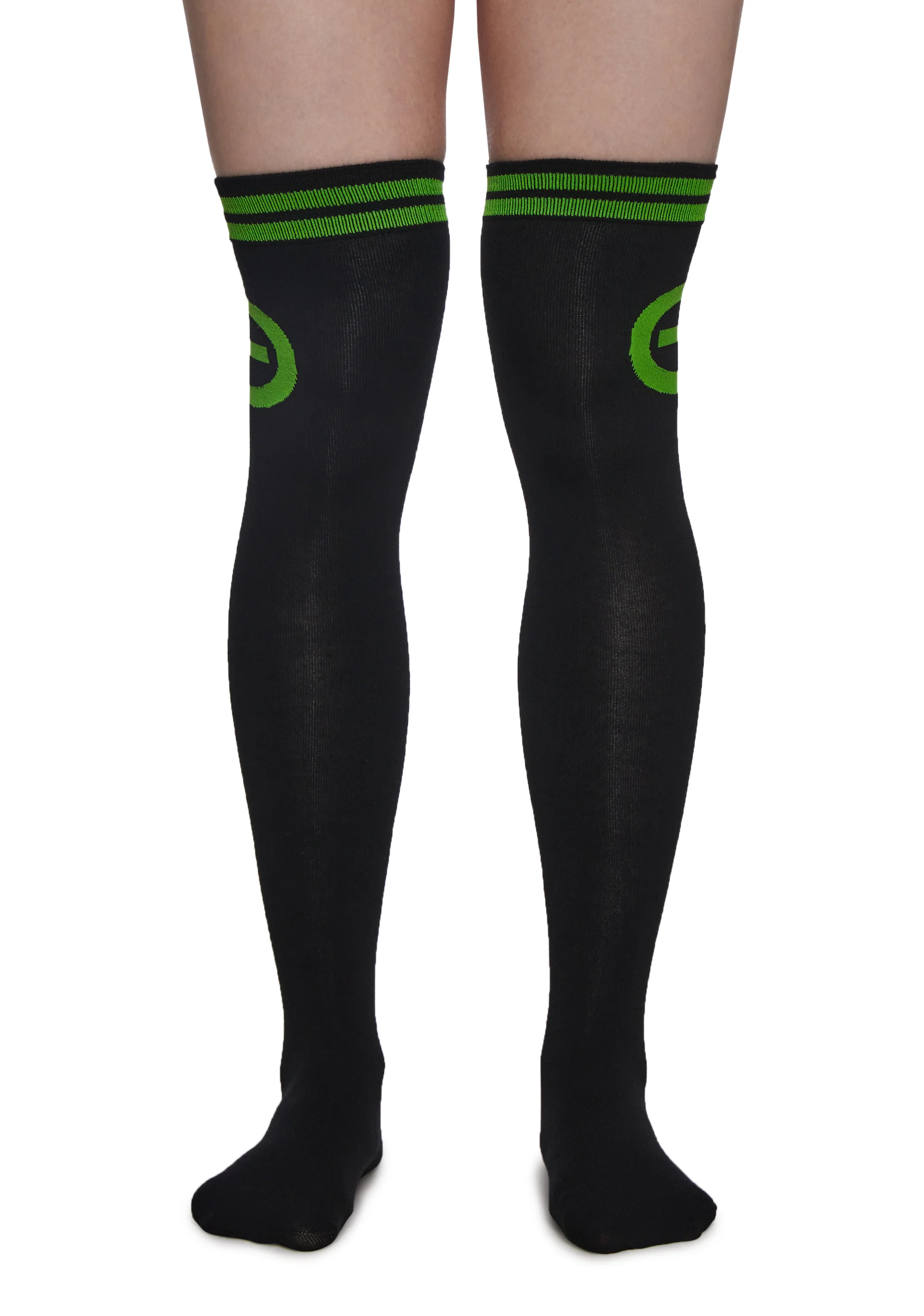 Creepy Green Light Thigh High Socks - Image 3
