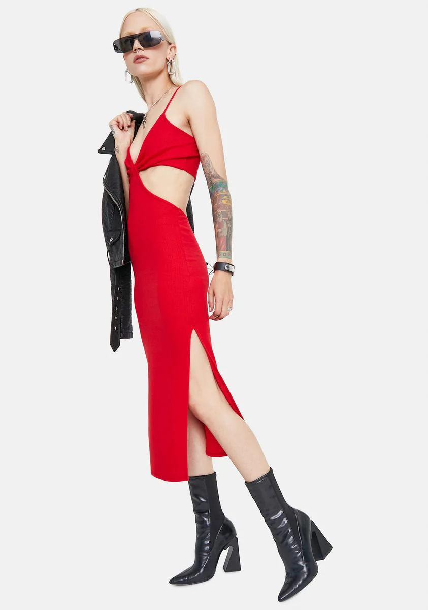 Crimson Always Original Cut Out Midi Dress - Image 3