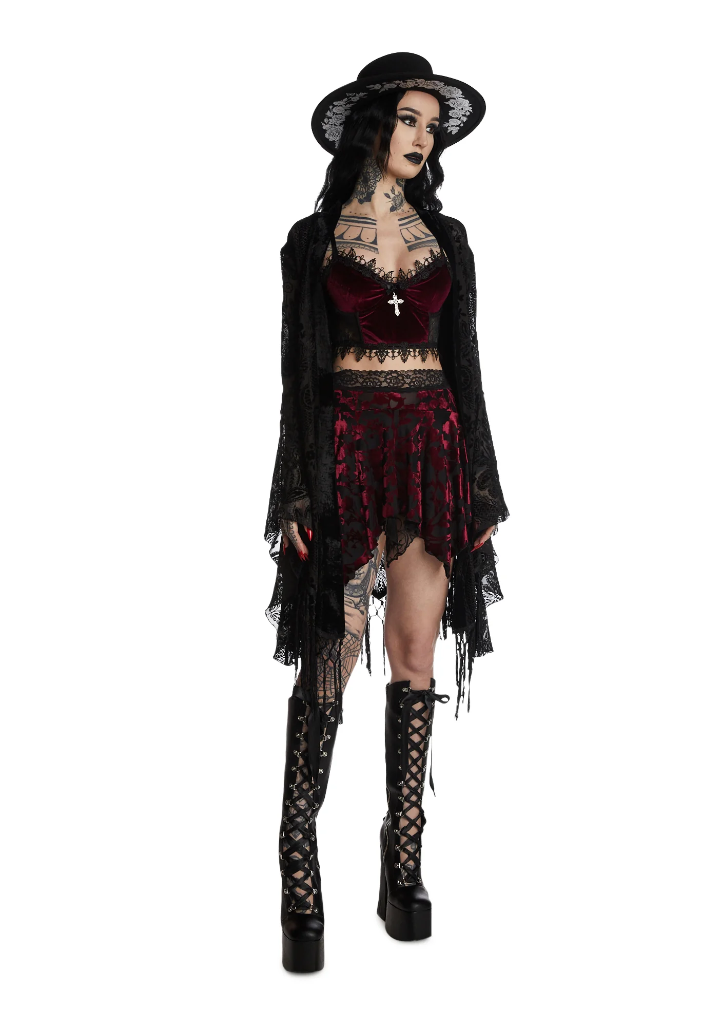 Crimson Morphine Eyes Velvet Bra - Image 2