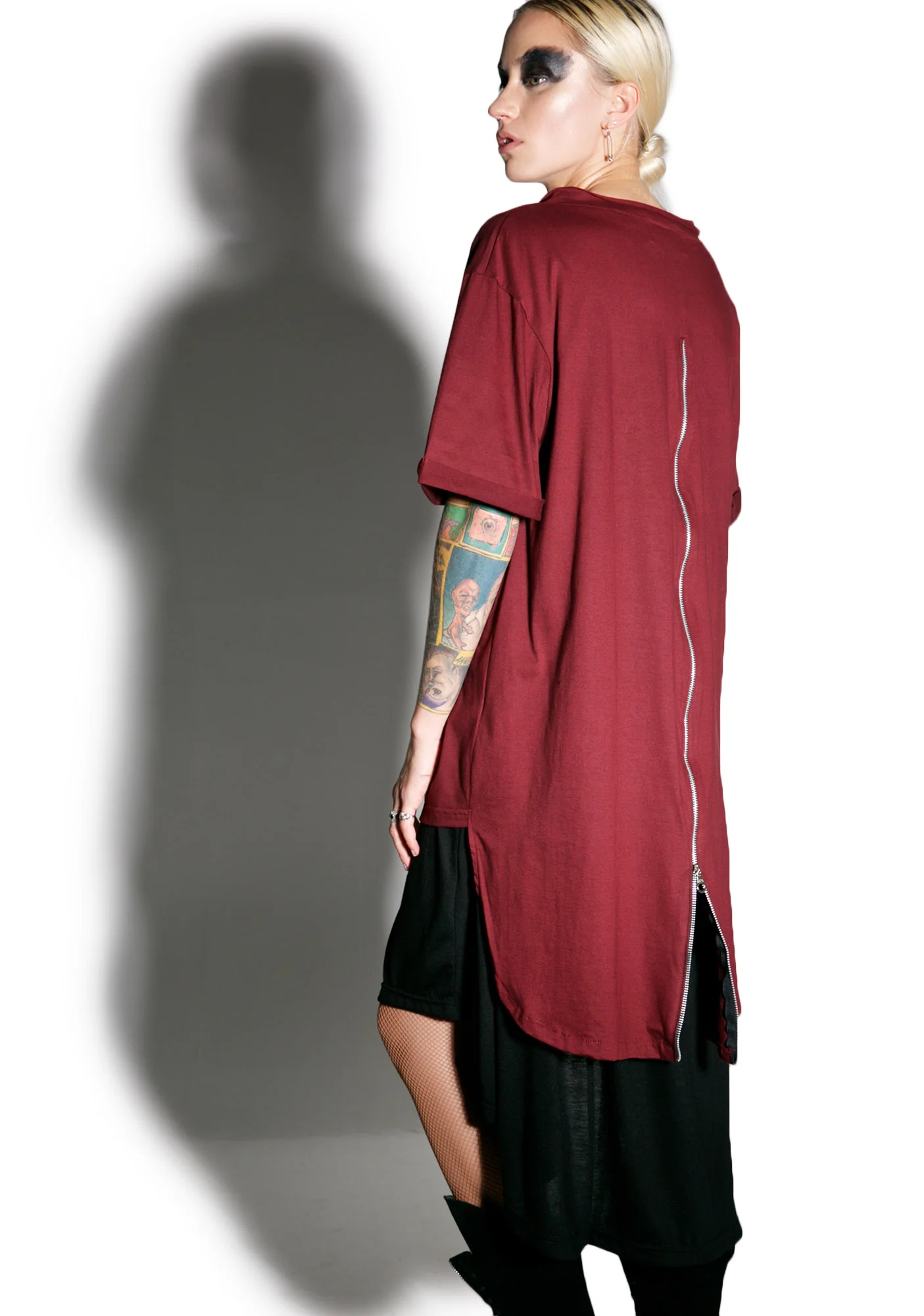 Crimson Weaponized Zipper Back Tee - Image 2