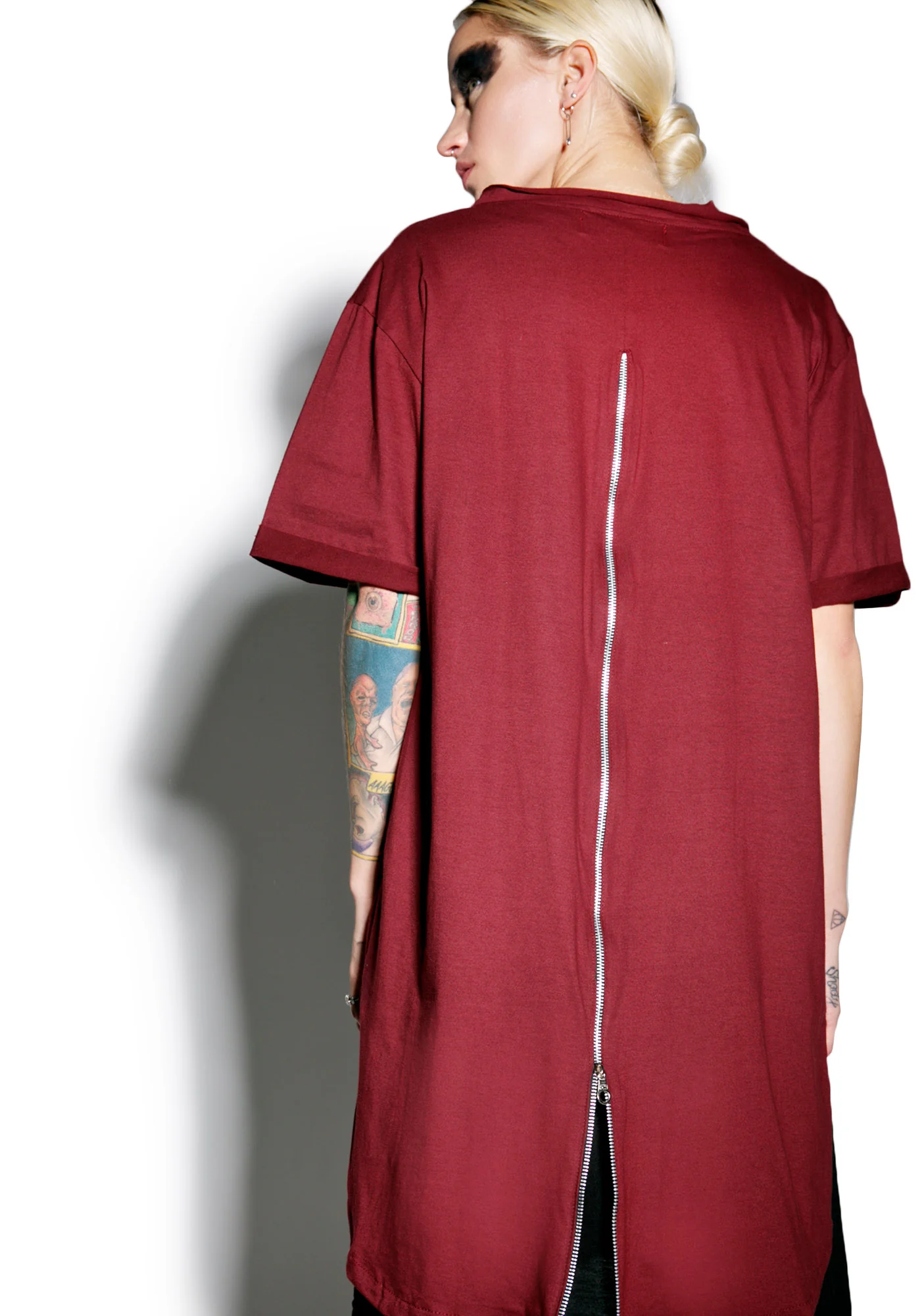 Crimson Weaponized Zipper Back Tee - Image 4