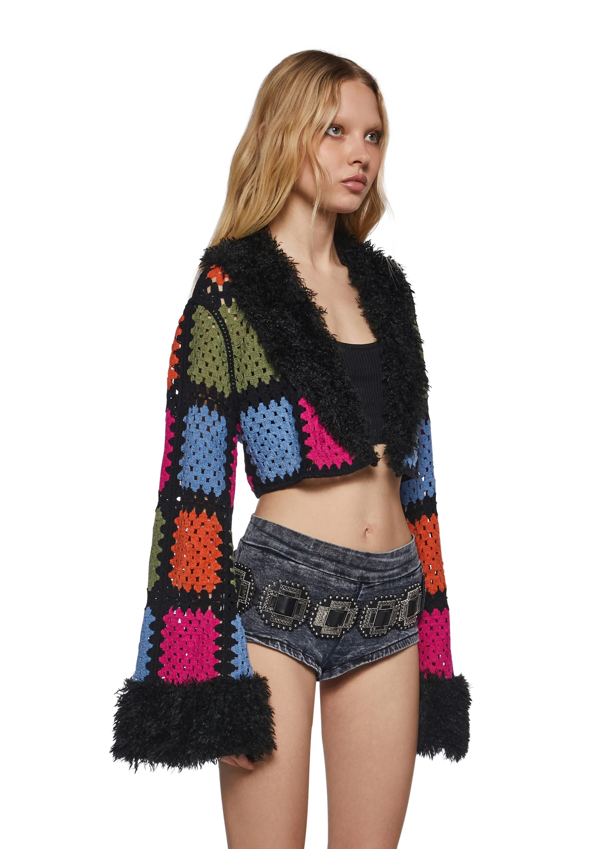 Day Rave Crochet Cropped Jacket - Image 3