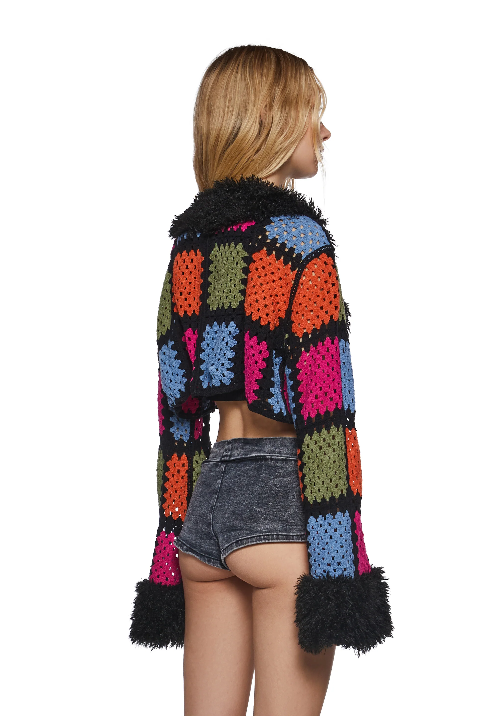 Day Rave Crochet Cropped Jacket - Image 4