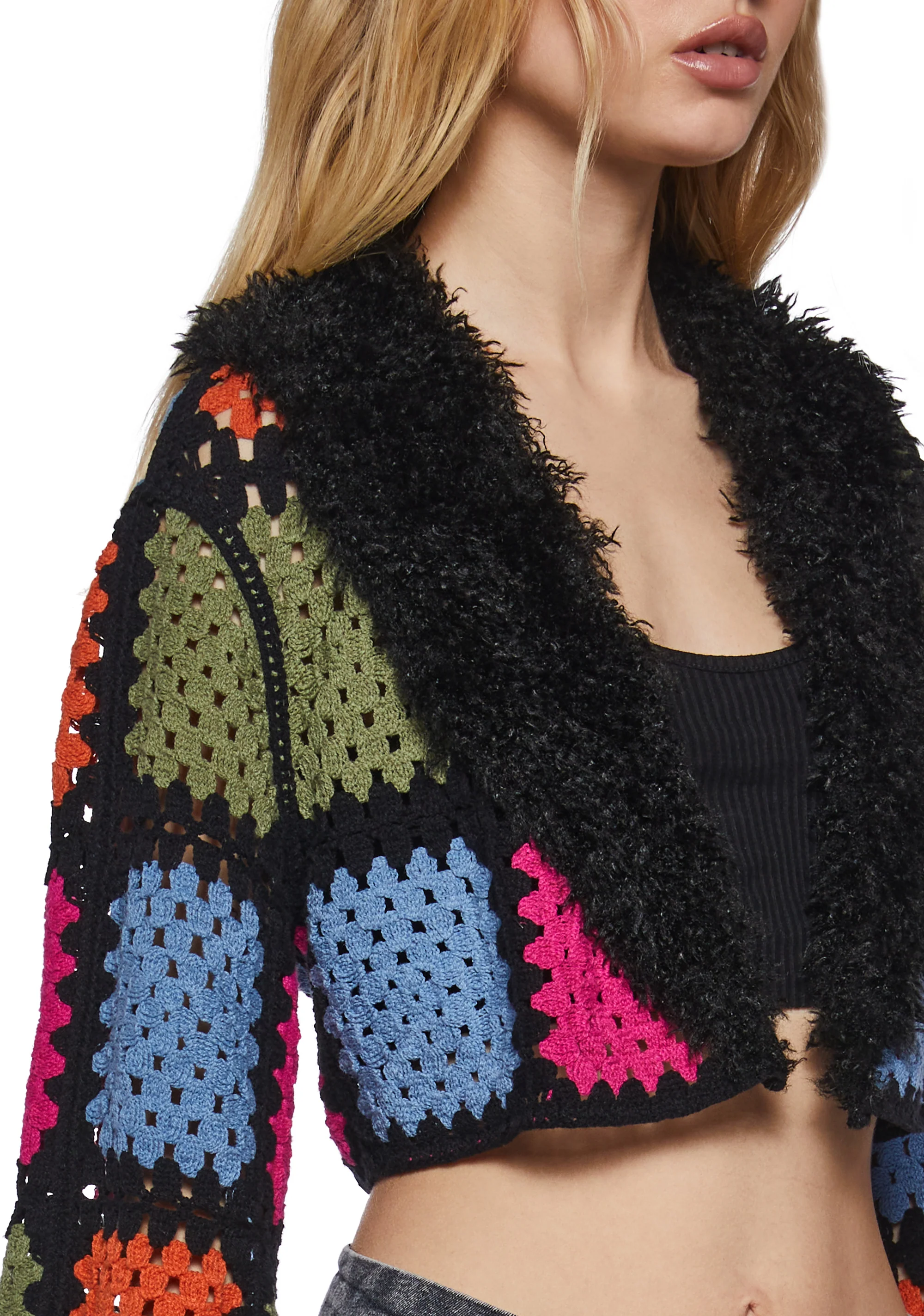 Day Rave Crochet Cropped Jacket - Image 5